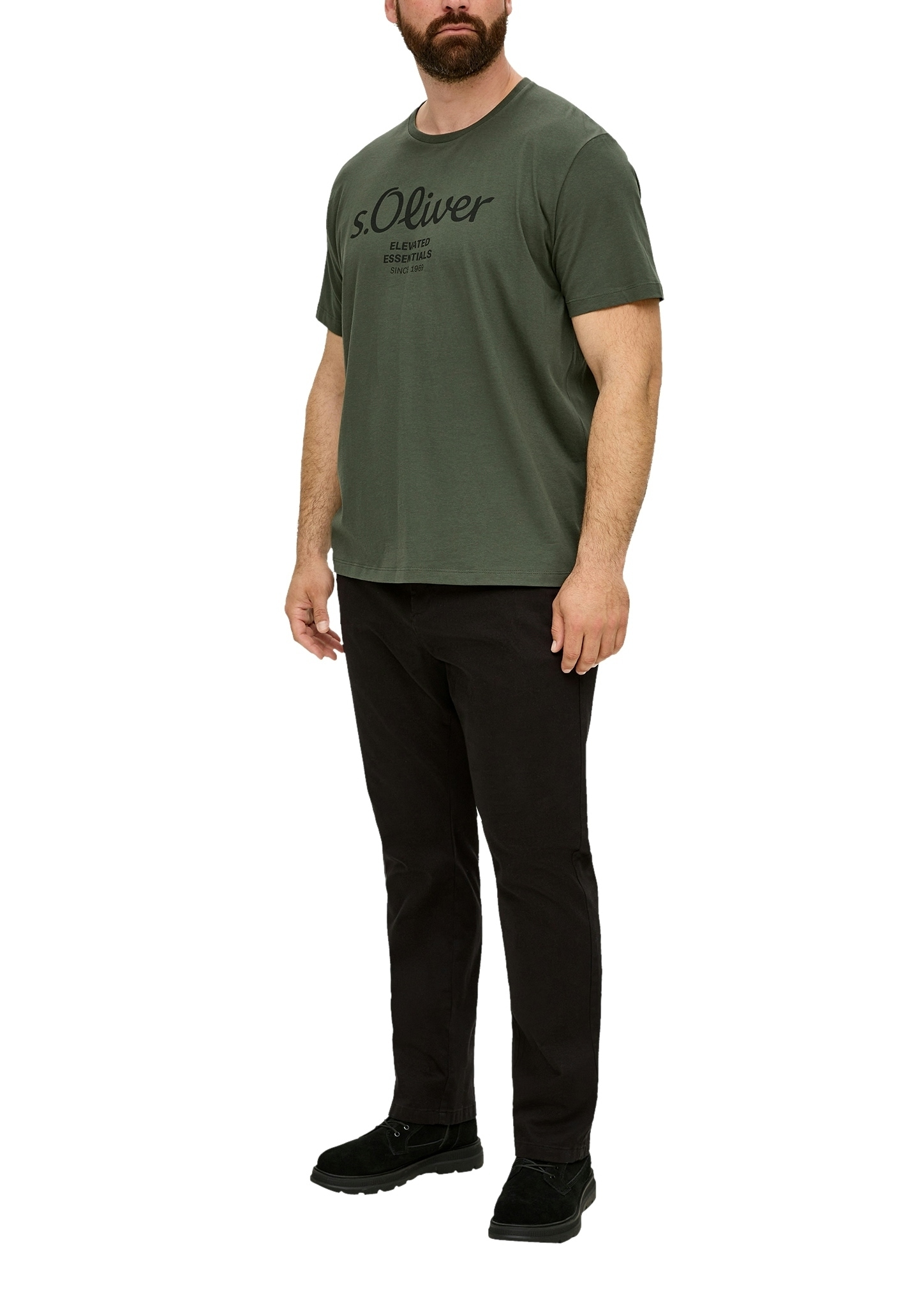 s.Oliver Men Big Sizes Kurzarmshirt mit Logo-Print/Grosse Grössen