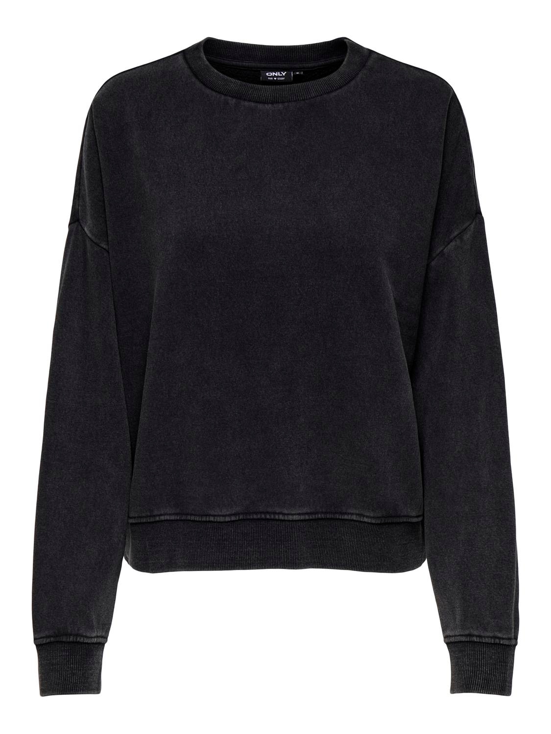 ONLY Sweat-shirt »ONLSWEAT L/S CREW OVERSIZE SWT«, mélange de coton, coupe ample, col rond
