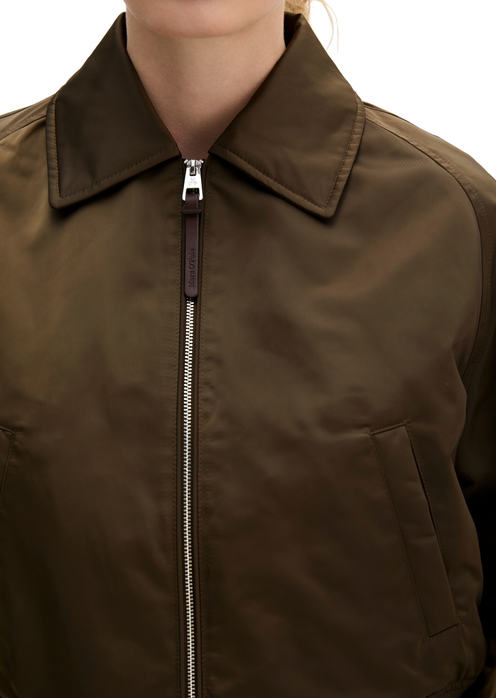 Marc O'Polo Blouson im Aviator-Stil regular aus recyceltem Shiny-Polyester-Twill