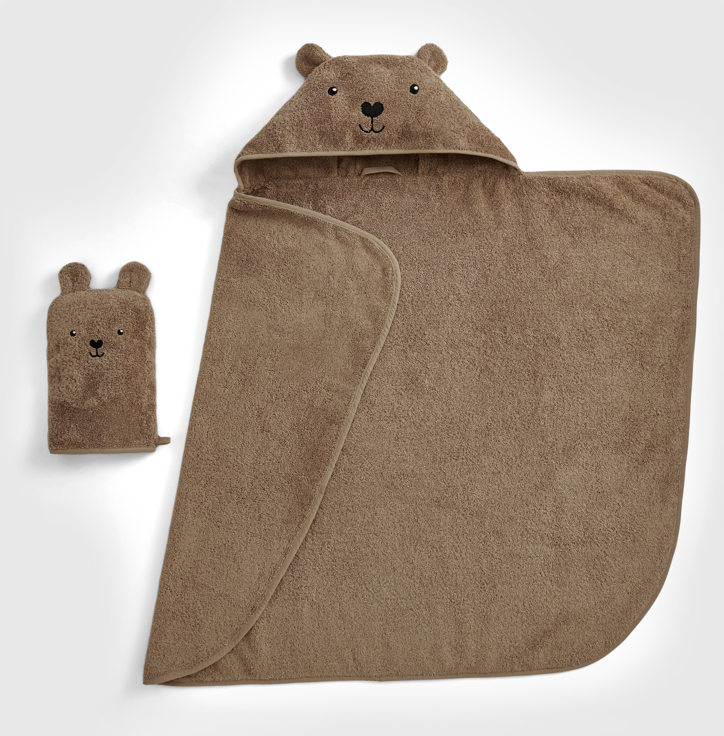 Christy Set de serviettes »Christy Baby Bär« Ensemble 2 cuis Frottee en feutre 1 serviette à capuche (95x90 cm) et 1 gant de toilette (23x15 cm)