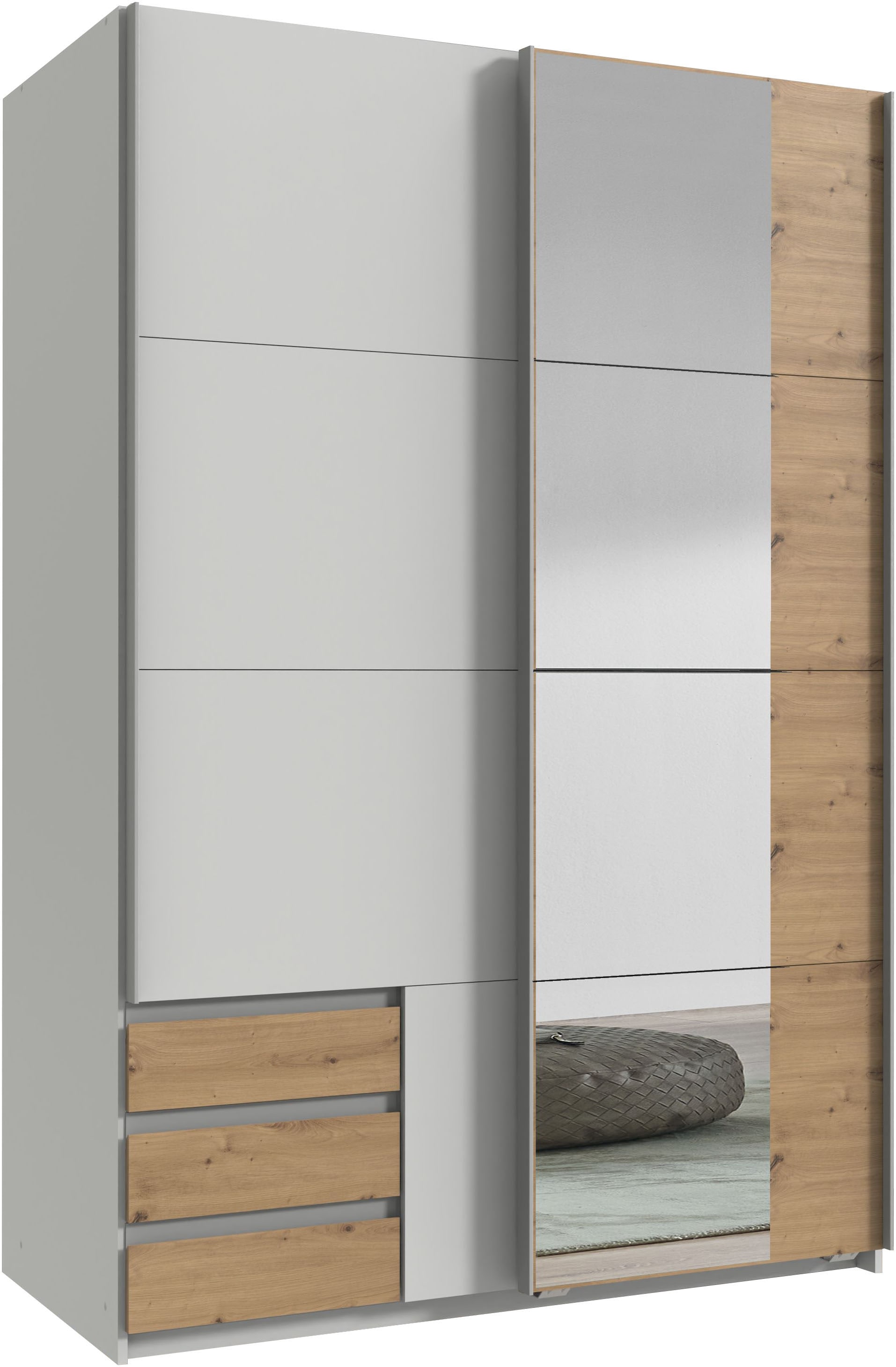 Wimex Schwebetürenschrank »Emden moderner Kleiderschrank mit Spiegel und Schubladen BESTSELLER« Schlafzimmer Schrank Garderobenschrank mit Schwebetüren Topseller