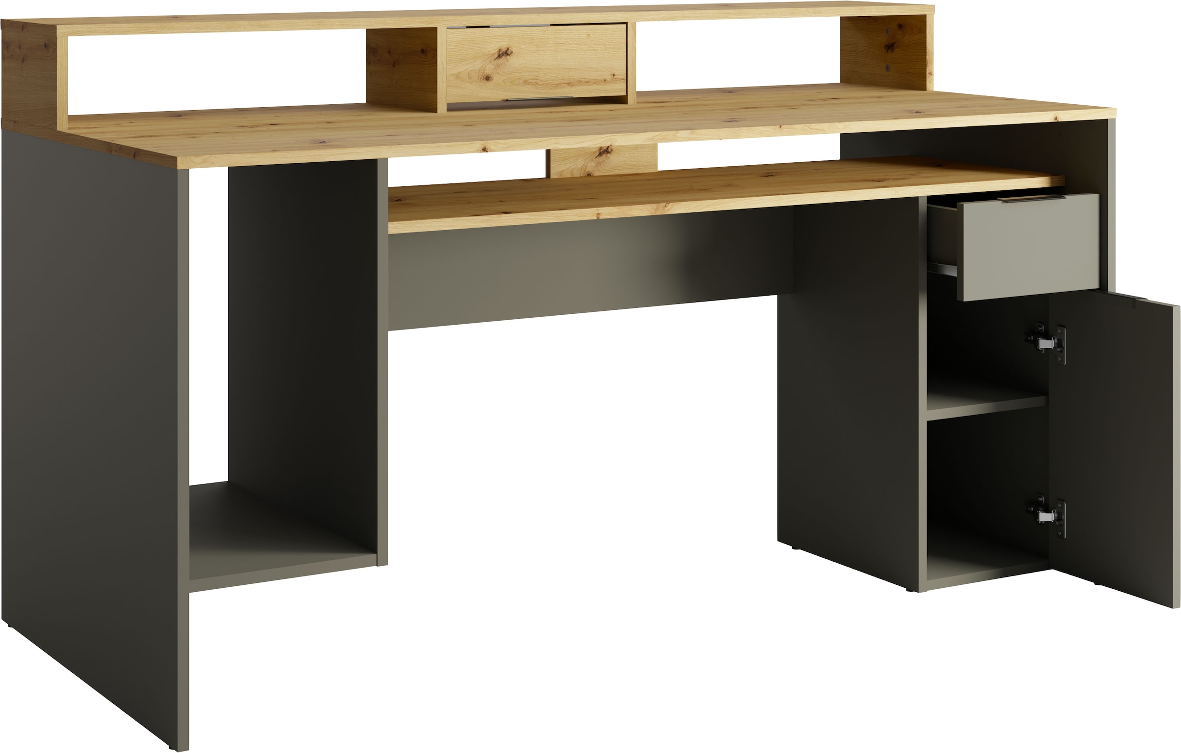 Home affaire Schreibtisch »Peoria« Gamingtisch mit Schublade und Monitoraufsatz, Breiten 160 x 70 cm