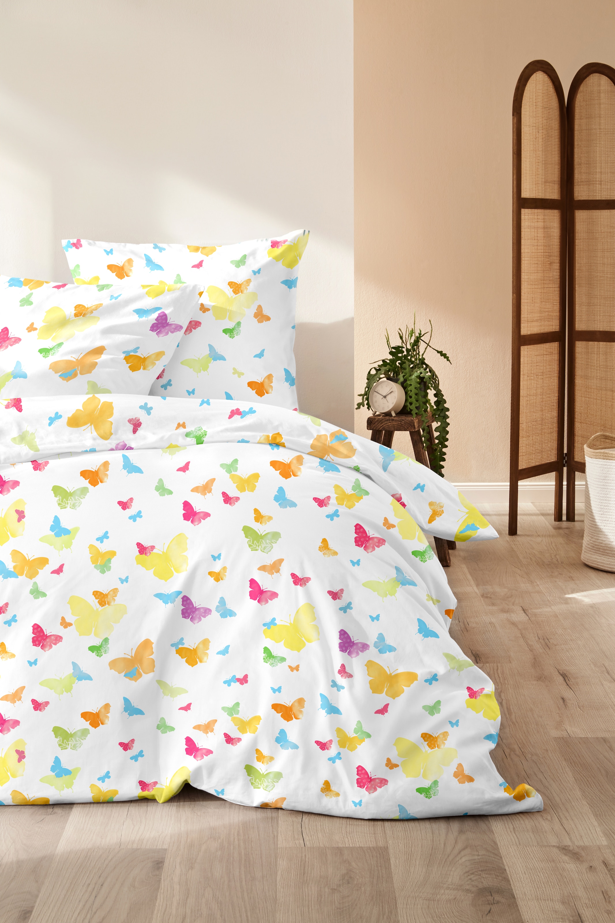 Primera Linge de lit »Renforce-Bettwäsche Vingt-Clinq Papillon« 2 cuis avec jolis papillons
