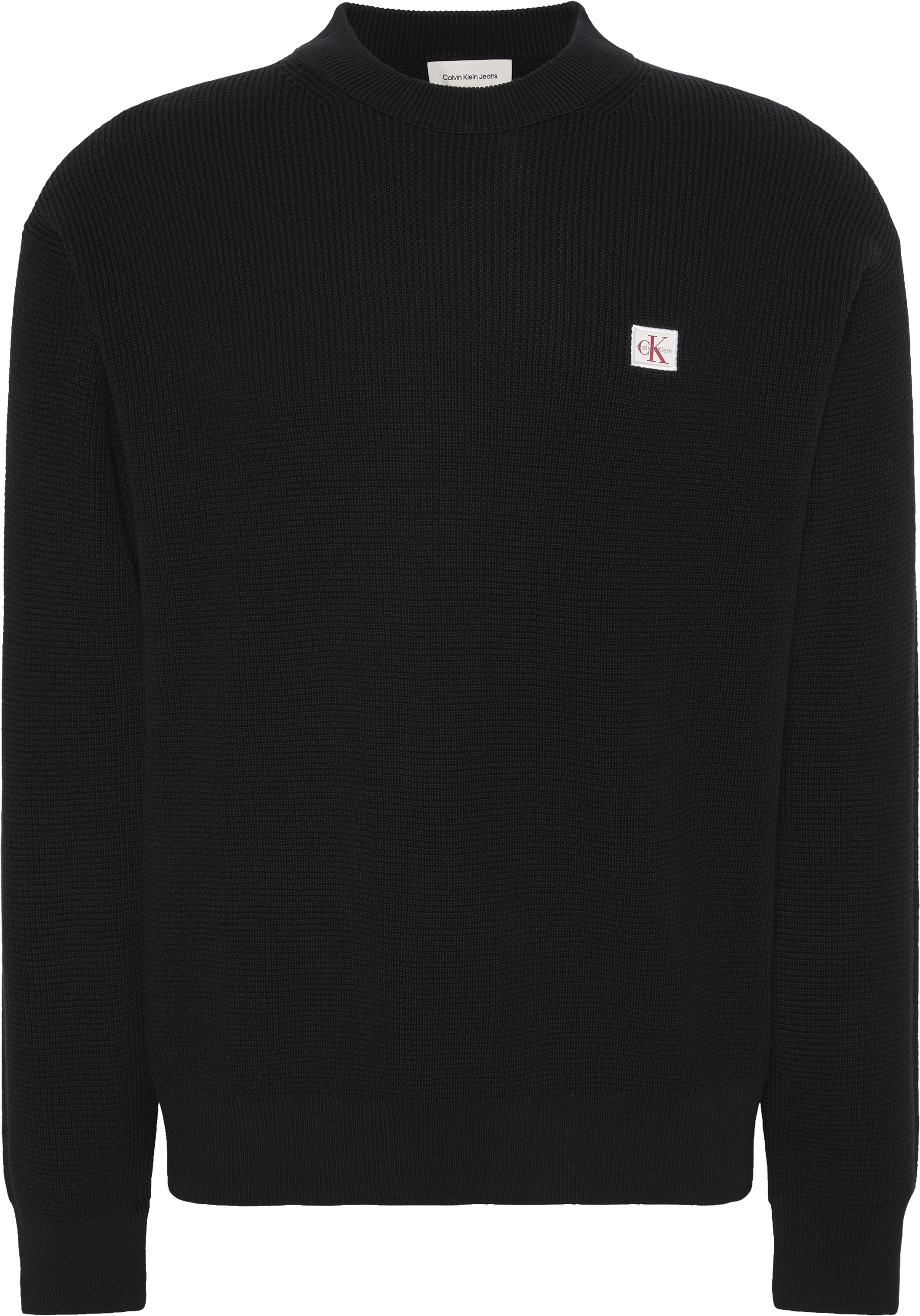 Calvin Klein Jeans Pull à col rond »LS EZ COTTON WAFFLE CRWNK SWTR 9« Rundhalsausschnitt, regular fit