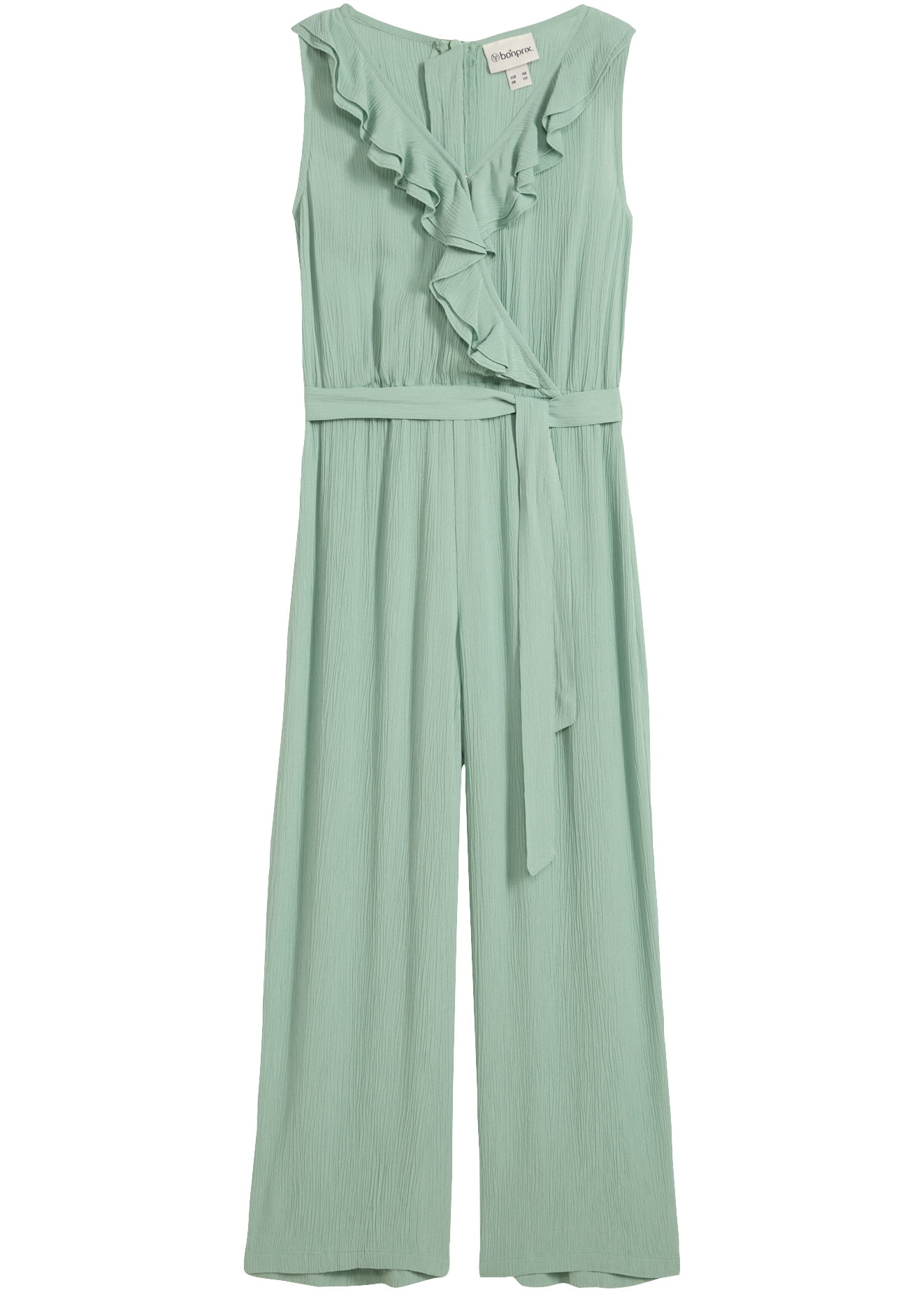 bonprix Jumpsuit fliessender Schnitt, mit V-Ausschnitt und Rüschen, aus Viskose