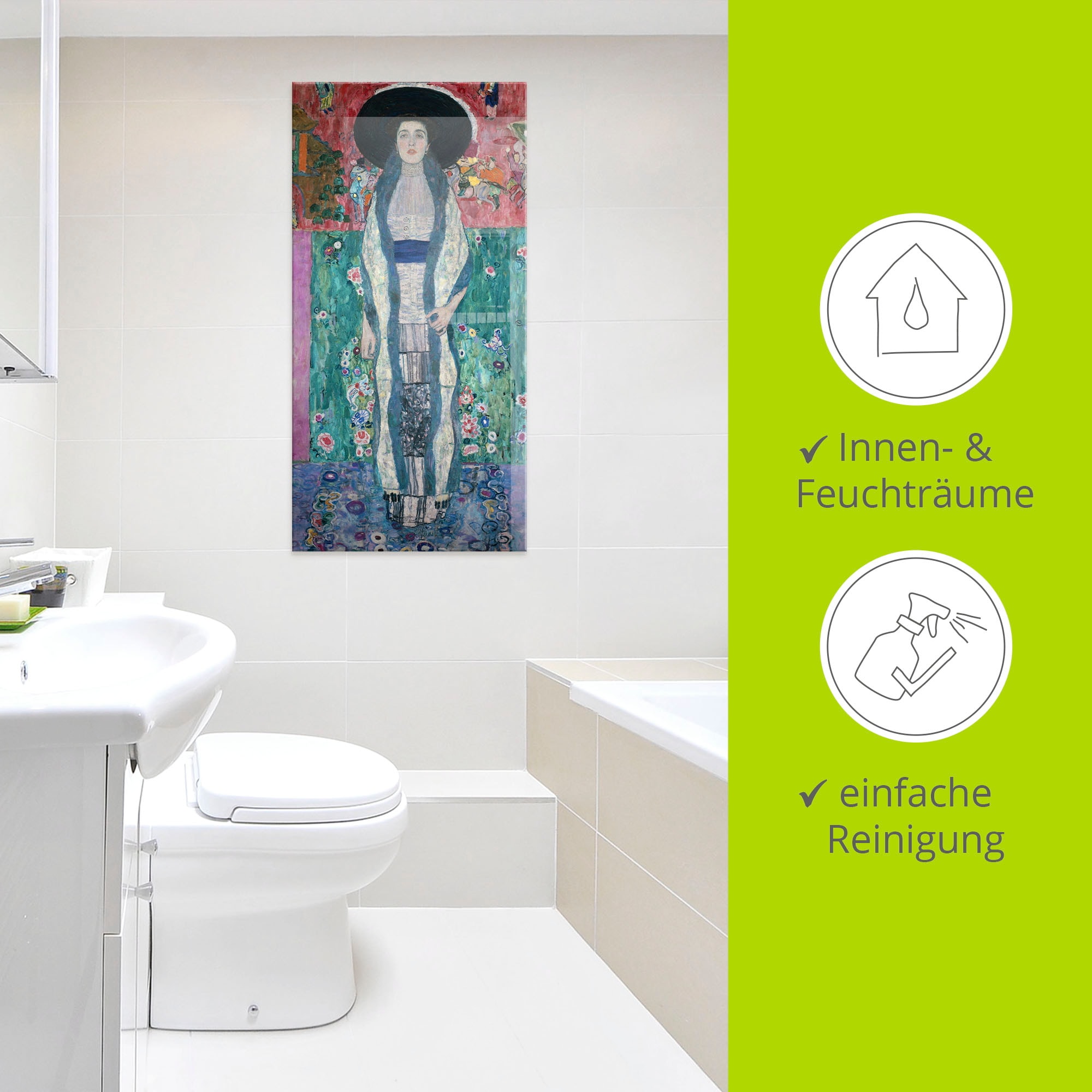 Artland Glasbild »Bildnis Adele Bloch-Bauer II. 1912« Frau 1 Stk. tlg. in verschiedenen Grössen