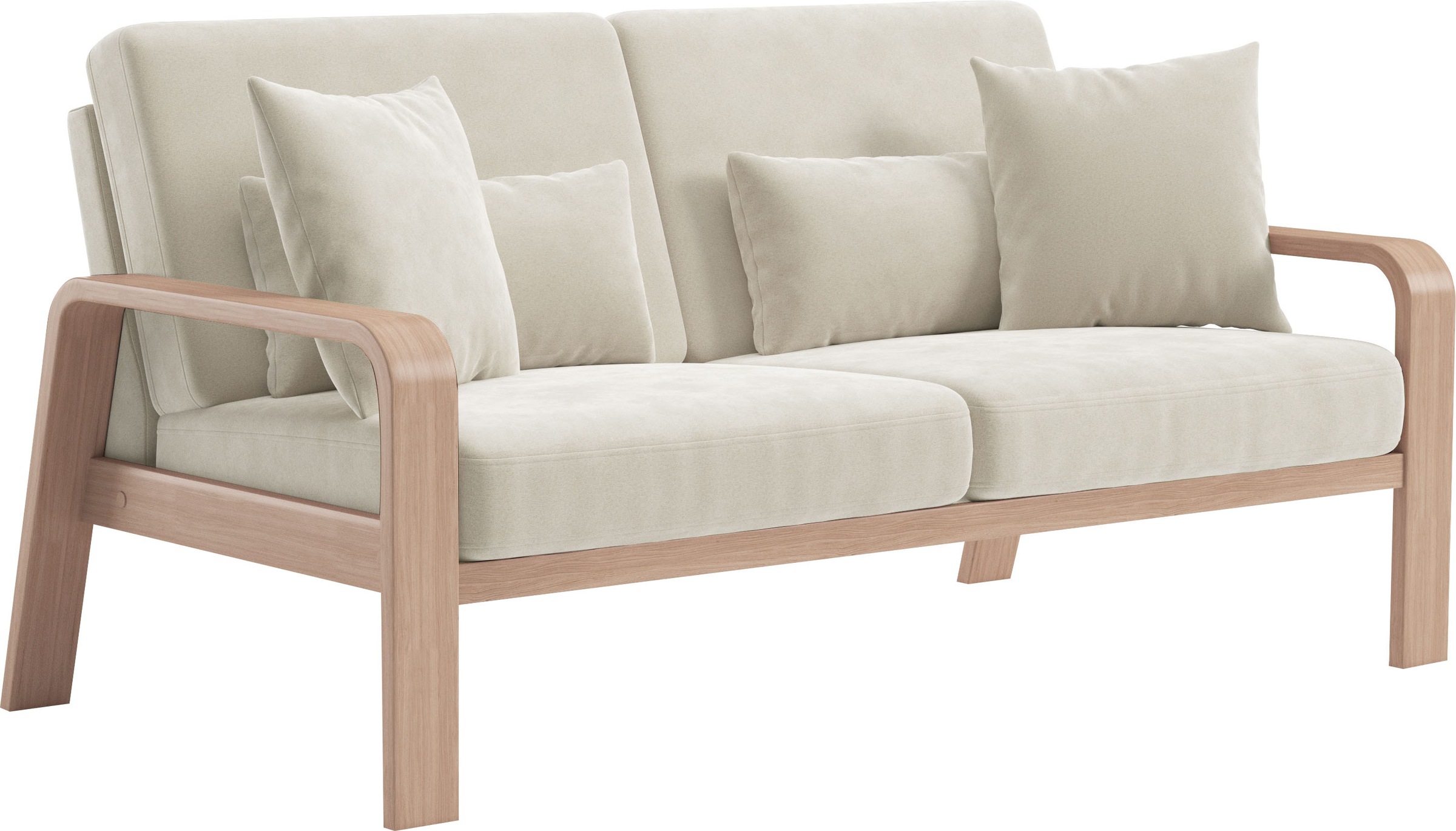 sit&more 2,5-places »Kolding« Armlehnen aus Buchenholz in natur, verschiedene Bezüge und Farben