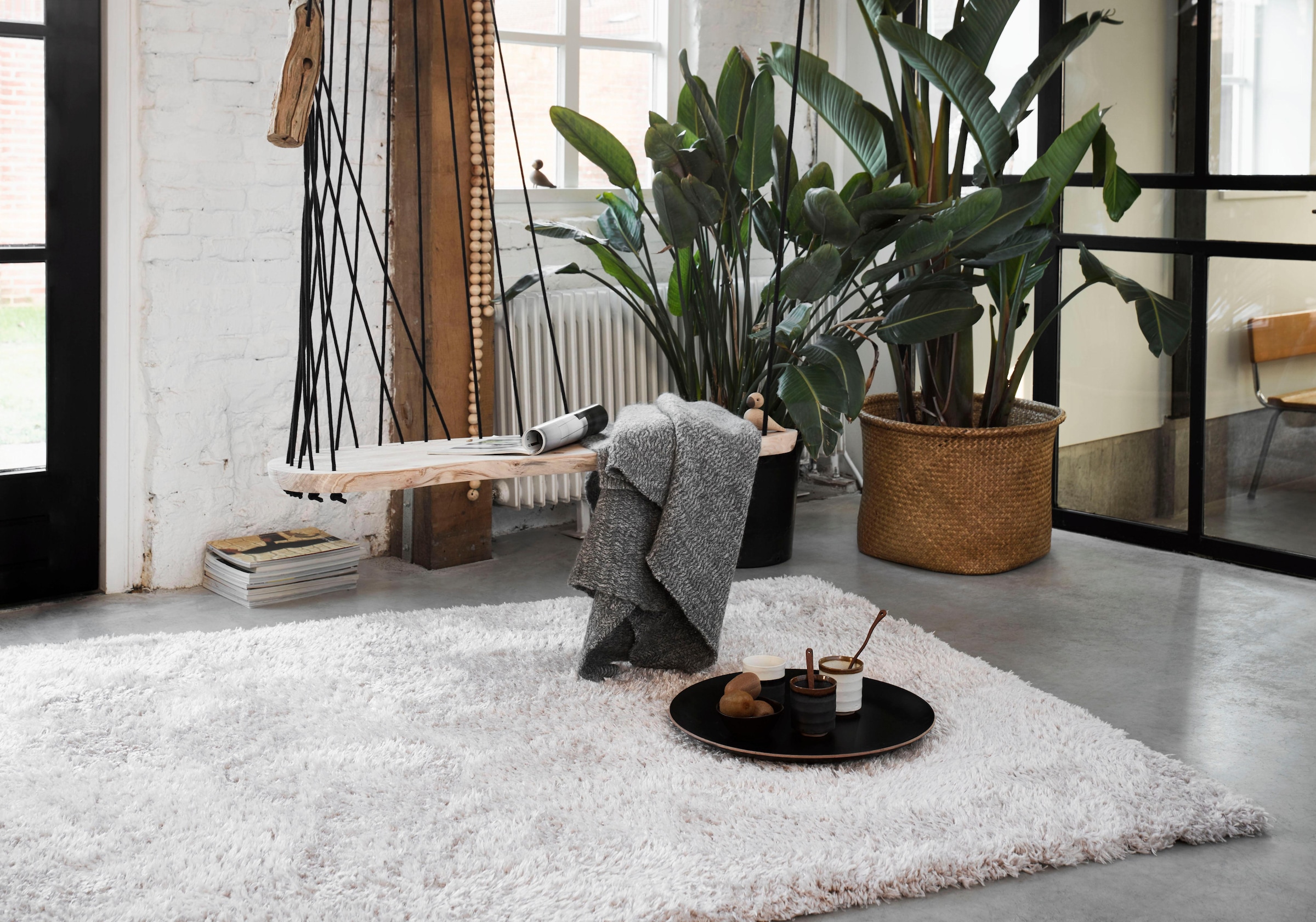 Wecon home Hochflor-Teppich »Toubkal« rechteckig 50 mm Höhe Wohnzimmer