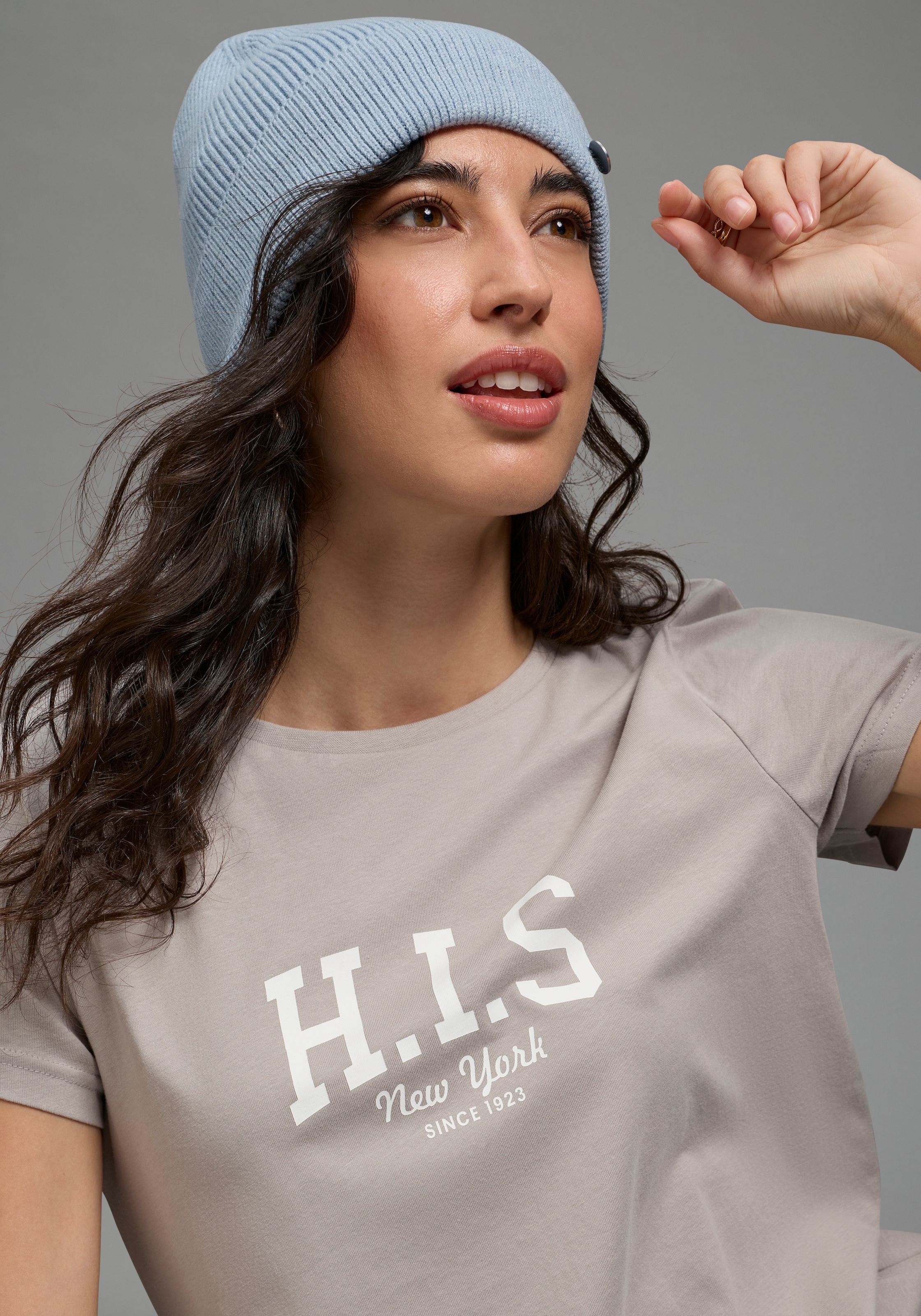 H.I.S T-Shirt bedruckt,  für die Freizeit,  aus Baumwolle