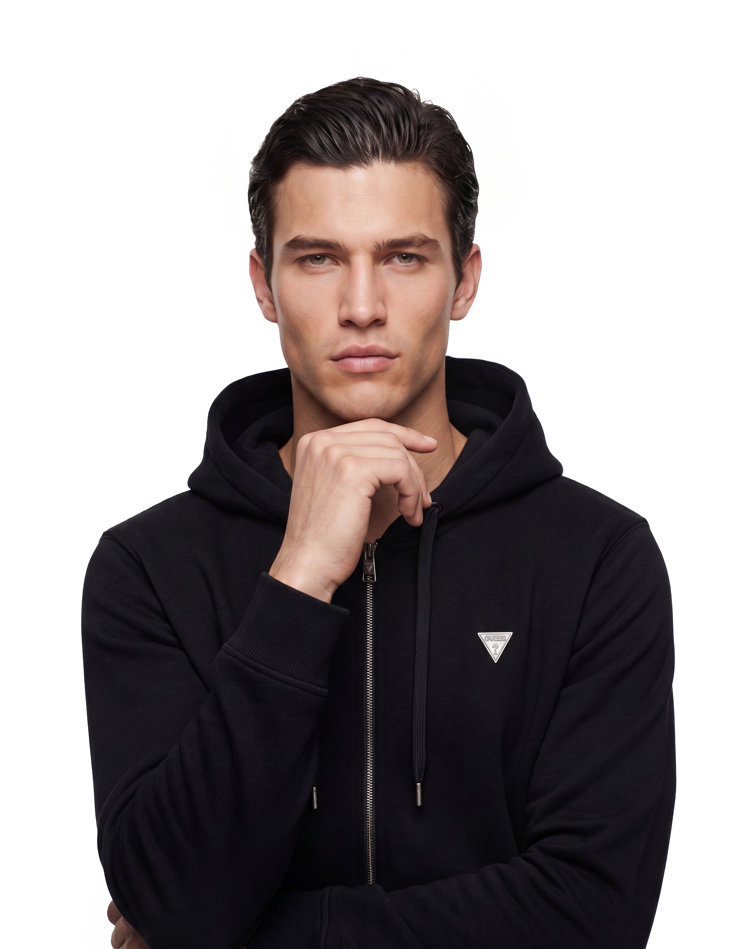 Guess Sweat à capuche Kapuze mit Kordelzug, Regular Fit, Baumwoll-Mix