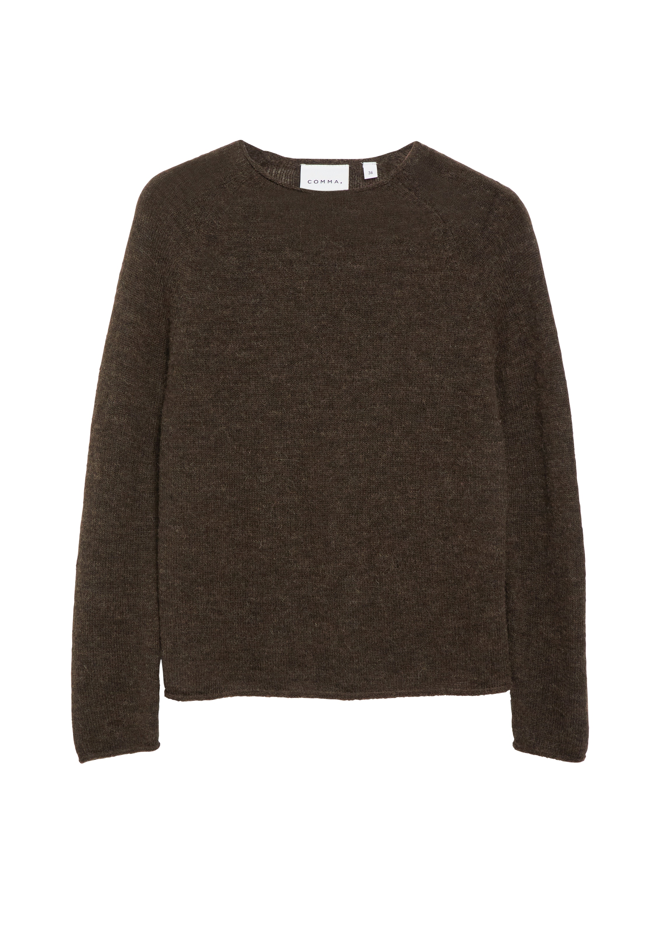 Comma Strickpullover Schmaler Pullover aus Alpaka-Wolle-Mix