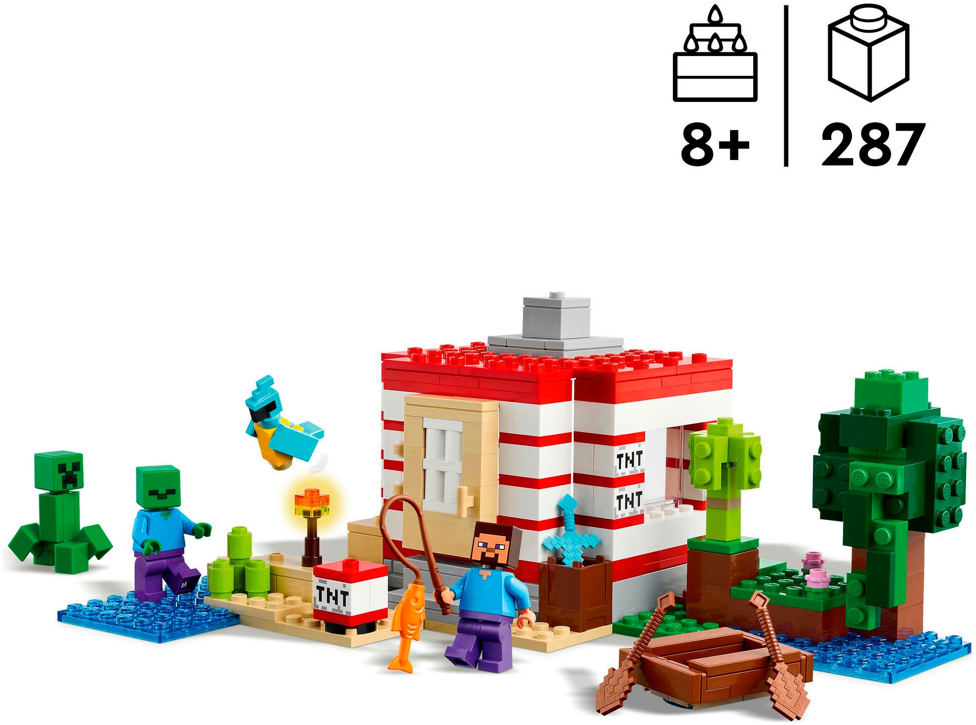LEGO® Konstruktionsspielsteine »Das TNT-Dschungelhaus (21275), LEGO Minecraft« Made in Europe