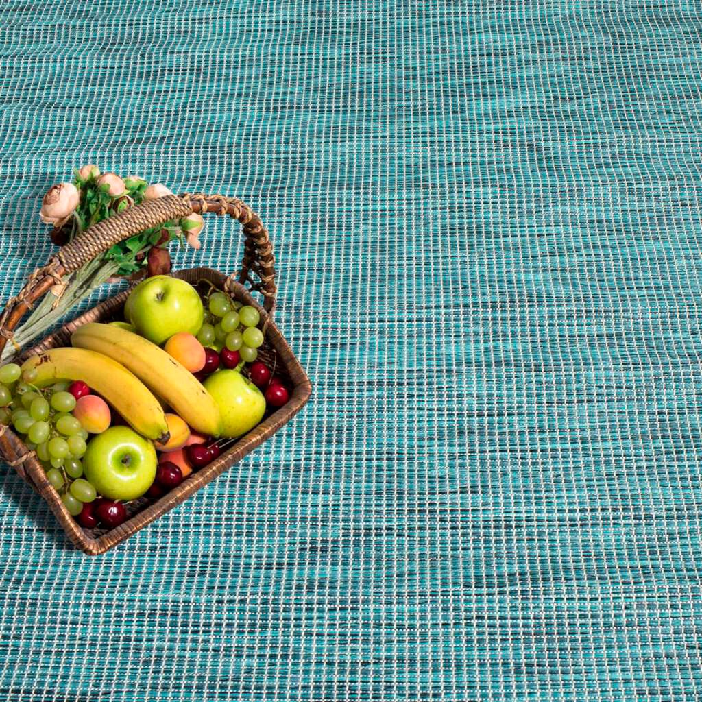 Carpet City Outdoorteppich »PALM2778« rund 5 mm Höhe Wetterfest & UV-beständig, für Balkon, Terrasse, Küche, flach gewebt