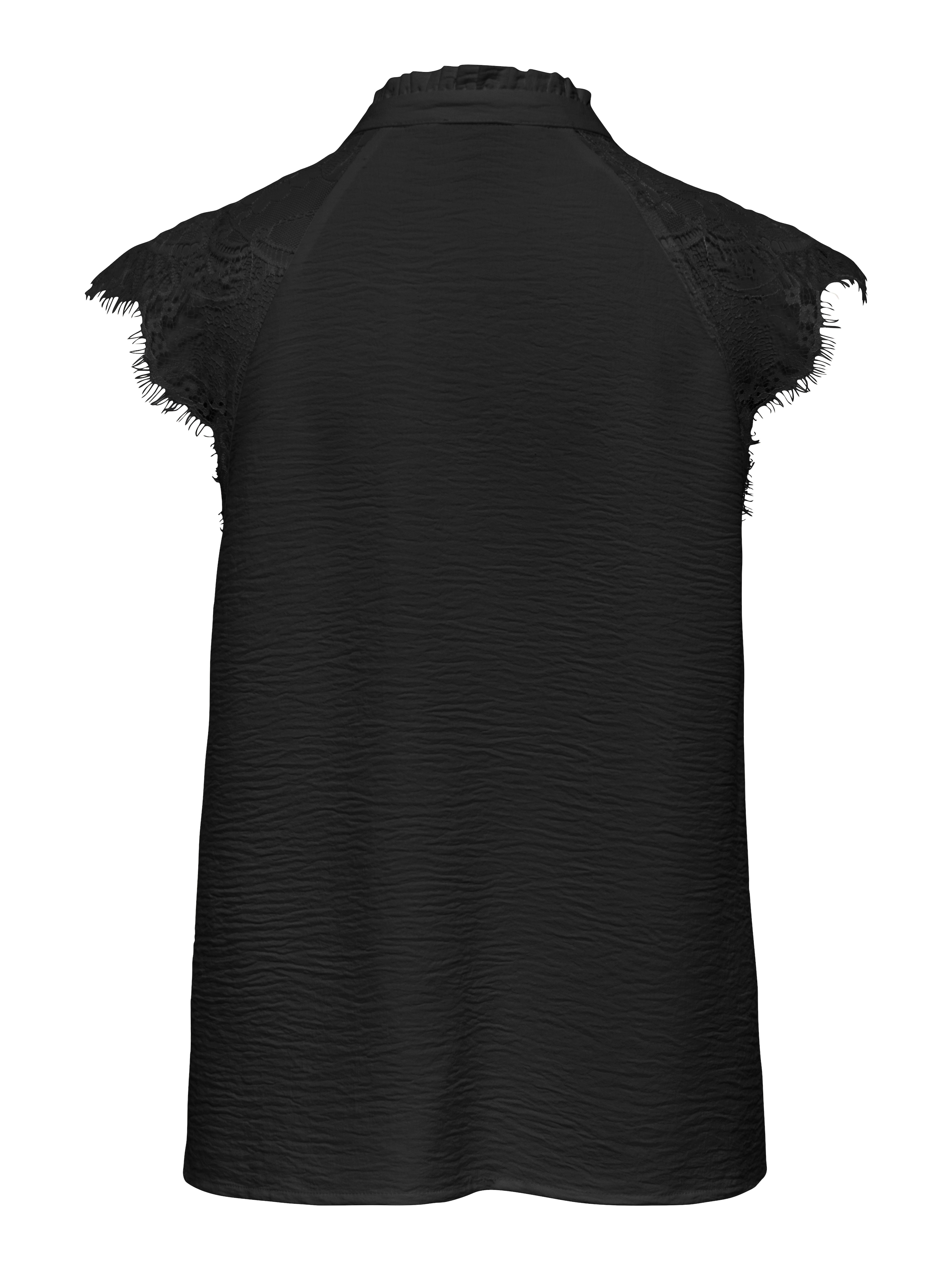 ONLY Haut de chemise »ONLPLOY METTE SL LACE V-NECK TOP WVN« fibre synthétique, coupe régulière, col en V