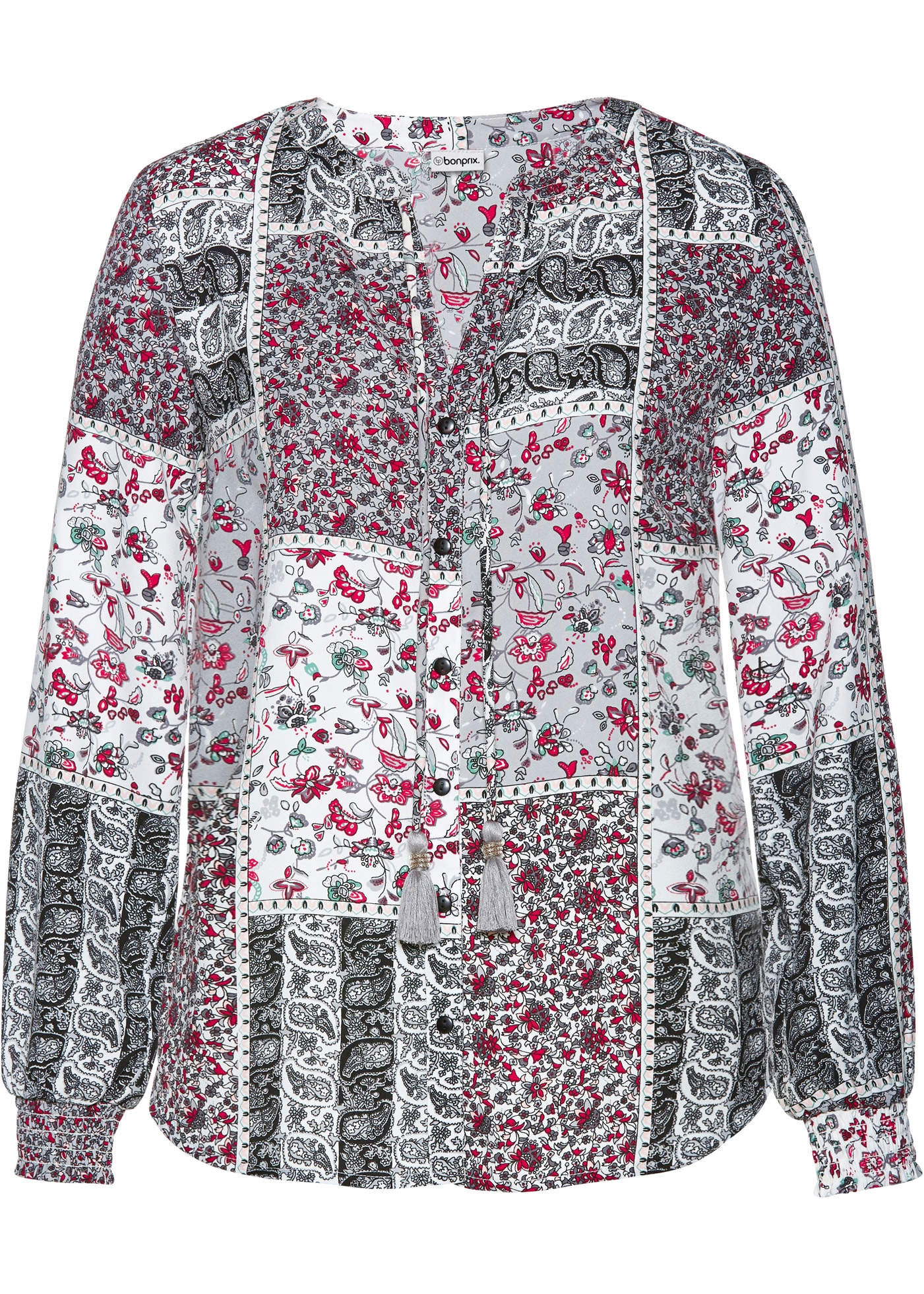 bonprix Blouse à manches longues 1 Regular Fit, eleganter Stil, mit langem Arm, aus Polyester