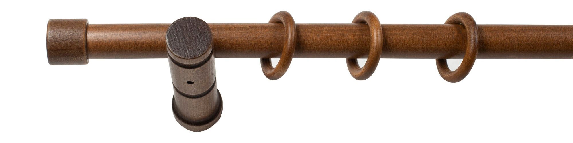 SN DECO GROUP Gardinenstange »Cafiro« 1 läufig-läufig Fixmass 28 mm, Holz, verschiedene Längen und Farben, Komplettset