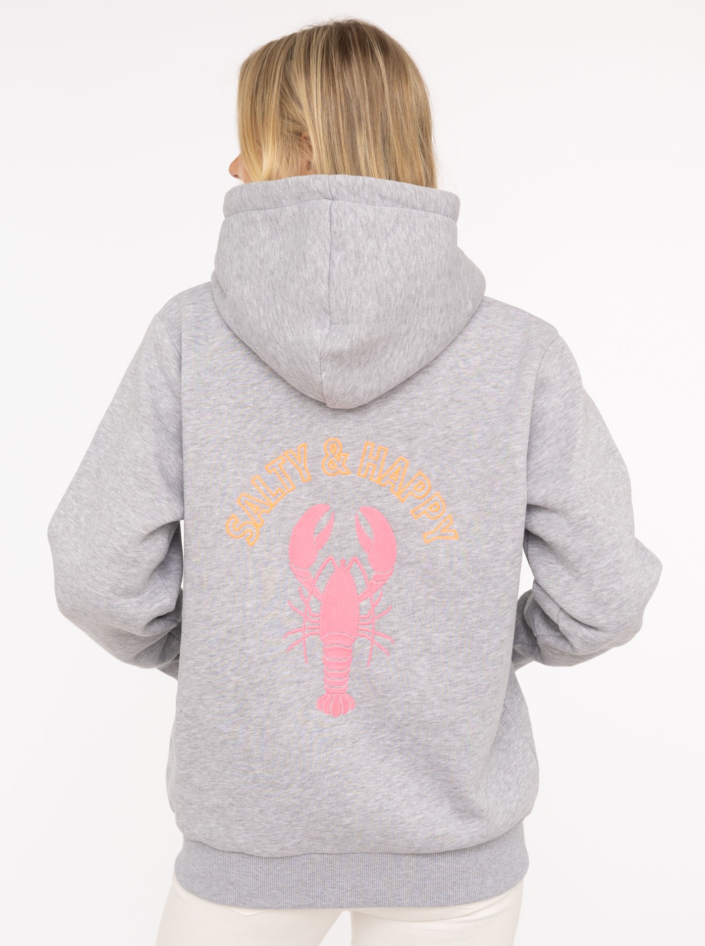 Zwillingsherz Sweatjacke »"Salty & Happy"« Kapuze, Langarm, Reissverschluss, modisch, maritim, Kordelzug