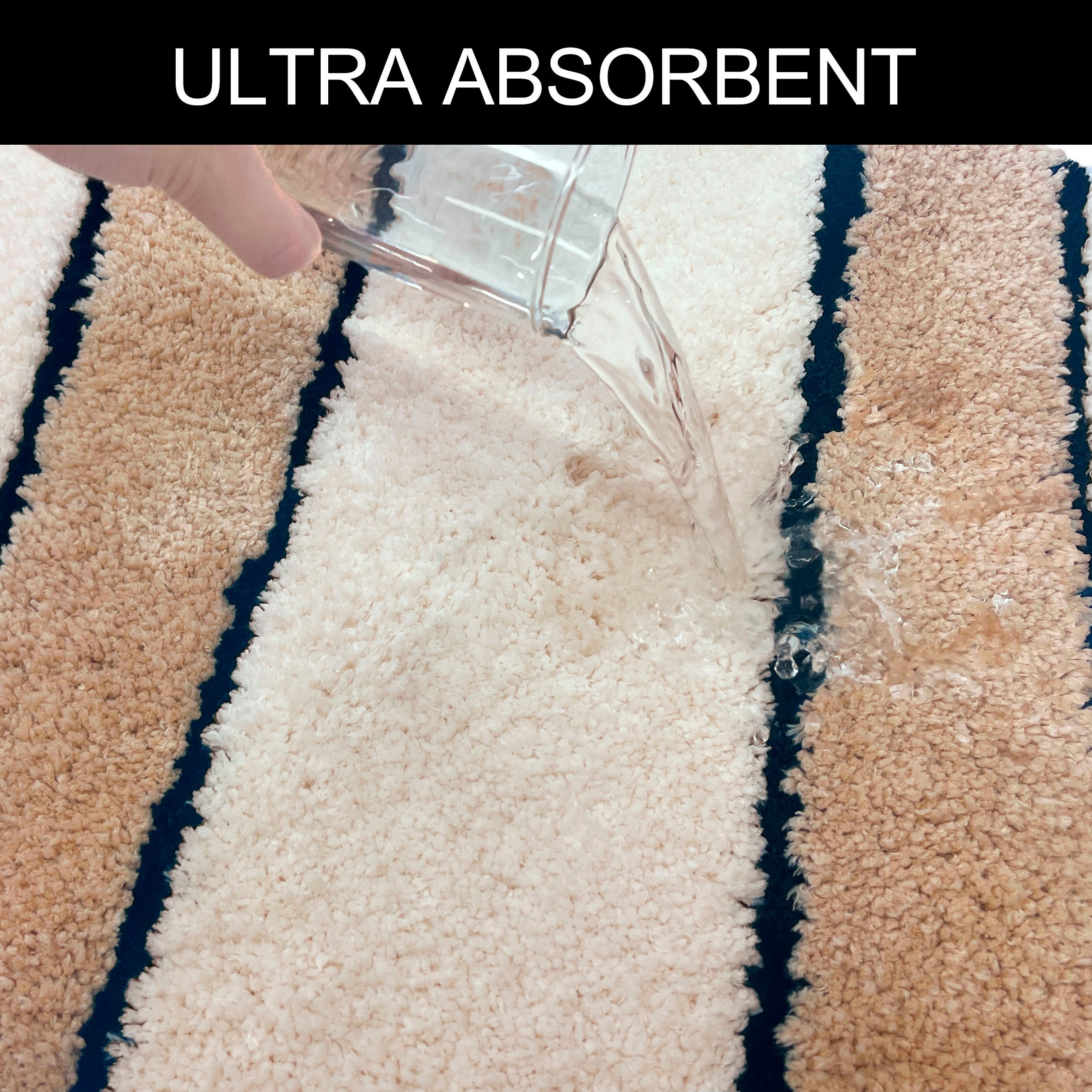 my home Badematte »Anna, Badvorleger, Badezimmer Teppich« Höhe 16 mm rutschhemmend beschichtet fussbodenheizungsgeeignet | schnell trocknend Badteppich, Hoch Tief Effekt, Modern, Weich, Wellen