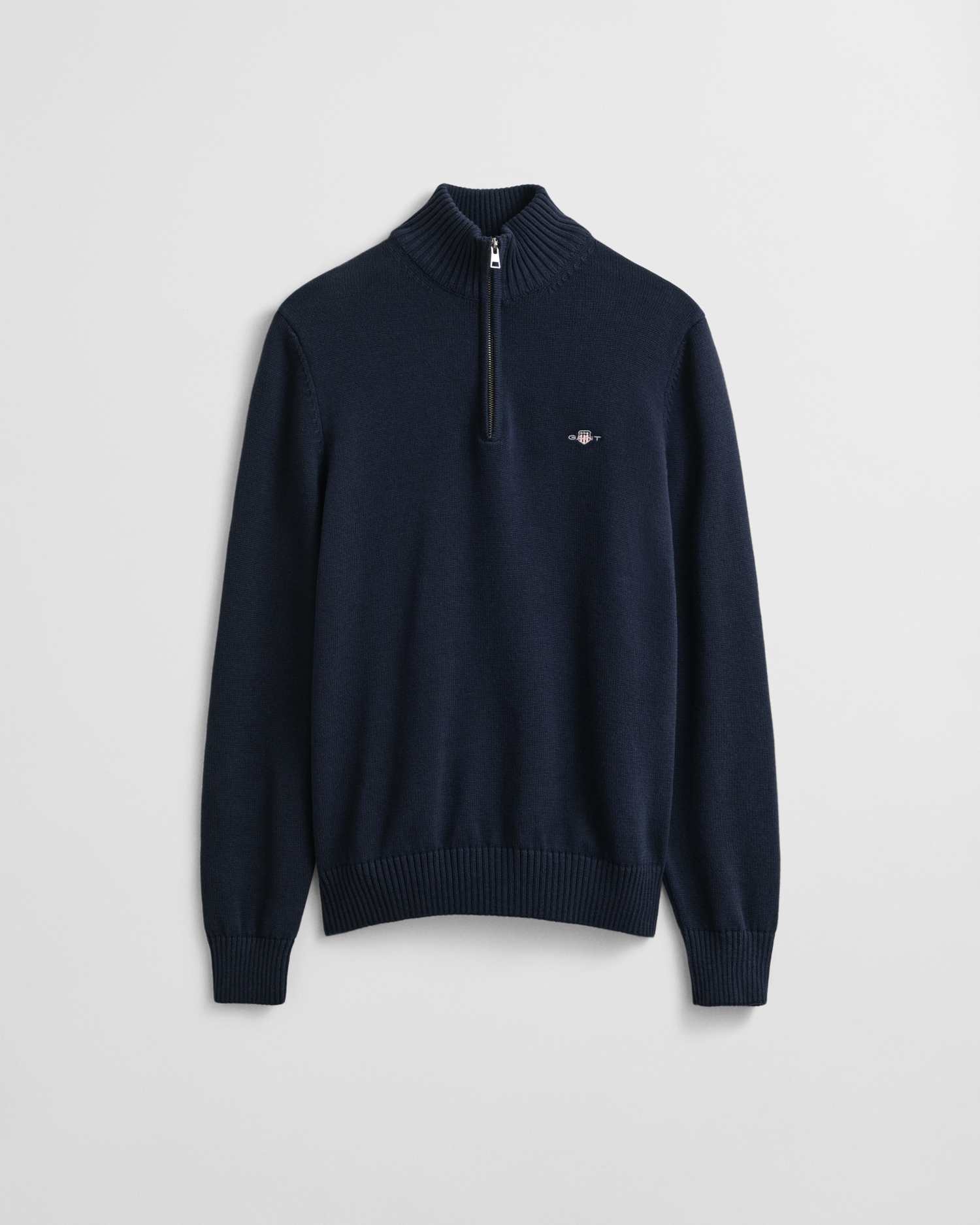 Gant Troyer »CASUAL COTTON HALF ZIP« mit grafischer Logostickerei auf der Brust