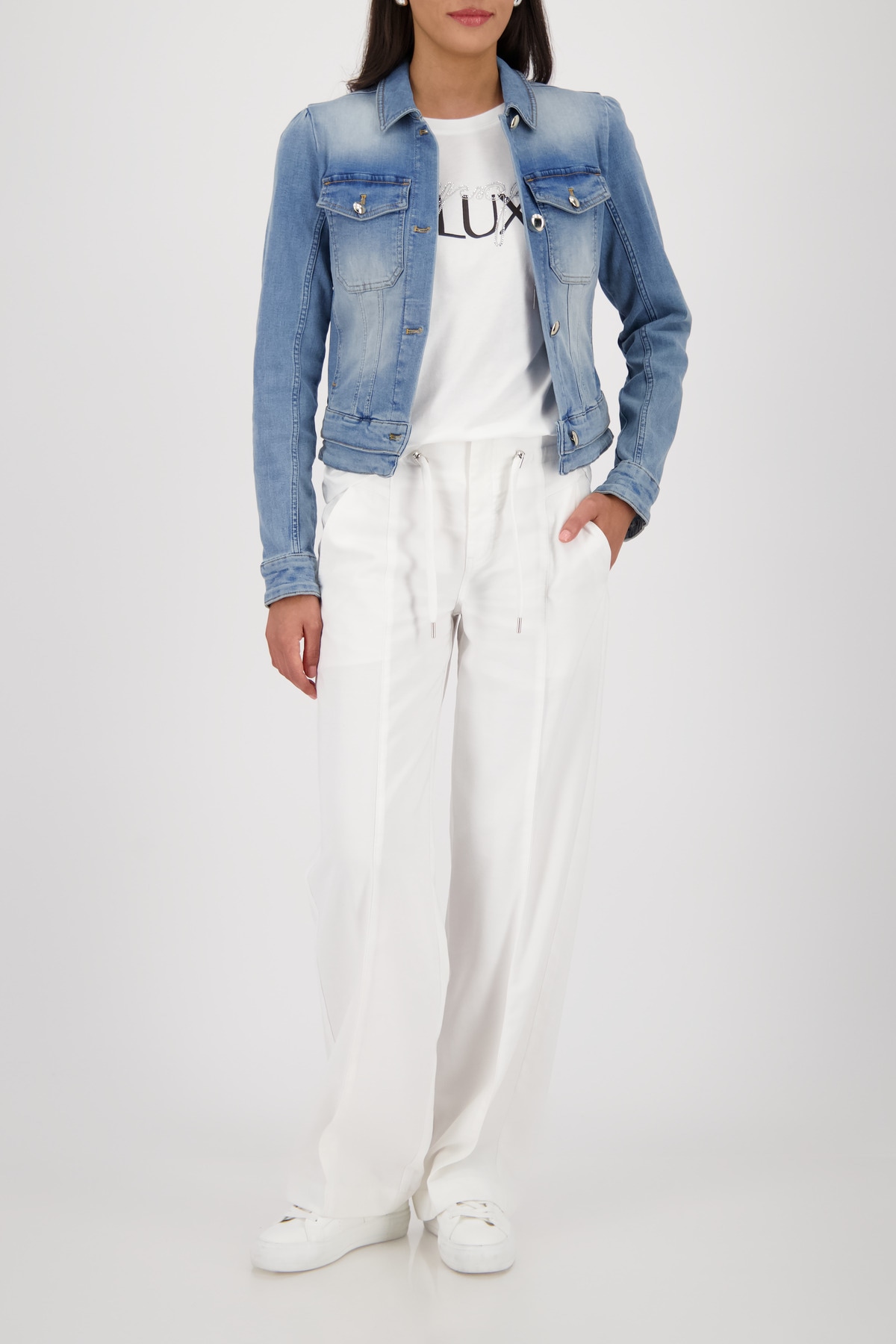 Monari Veste en jean »Jacke Jeans« ohne Kapuze Regular fit mit Schmuckknöpfen