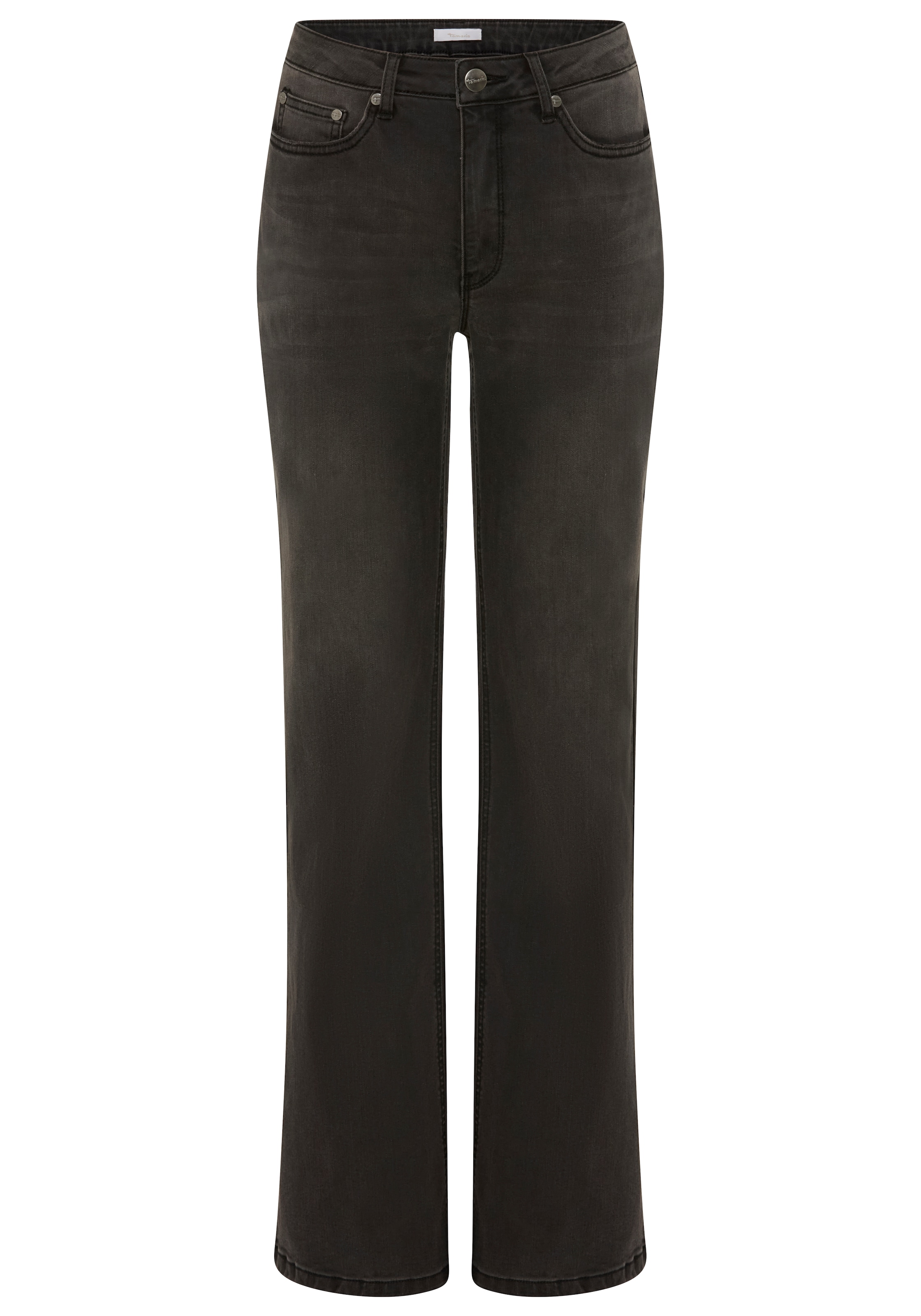 Tamaris Jeans large »mit modischer Silhouette und hohem Tragekomfort« taille haute, coupe longue, avec applications à boutons