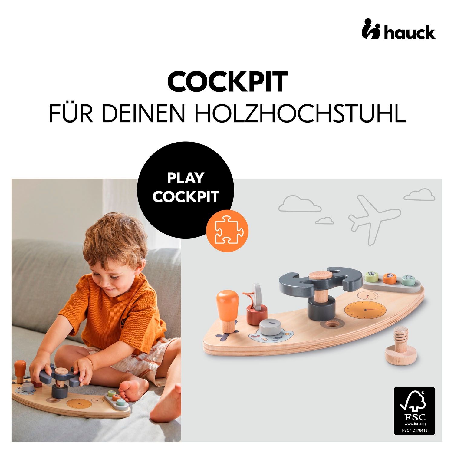 Hauck Planche de motricité »Play Cockpit für hauck Spielbrett Play Tray« FSC® - schützt Wald