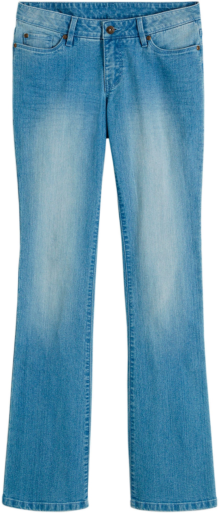 bonprix Bootcut-Jeans »Bootcut-Jeans Mid Waist, Stretch« Slim Fit Passform, Mid Waist Schnitt, mit Stretch-Anteil