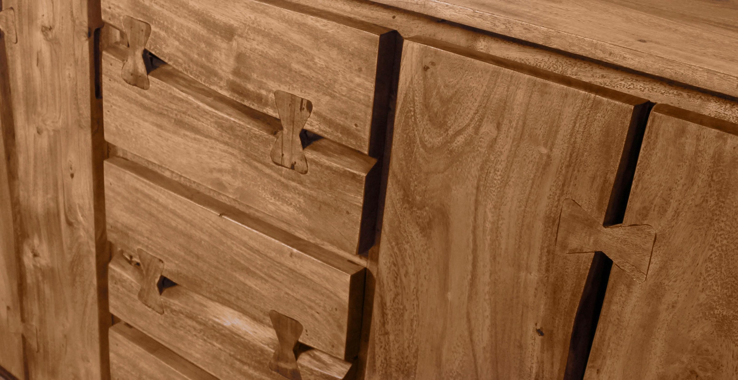 SIT Sideboard »Live Edge« aus Akazienholz, markante Baumkanten in der Front, in zwei Breiten