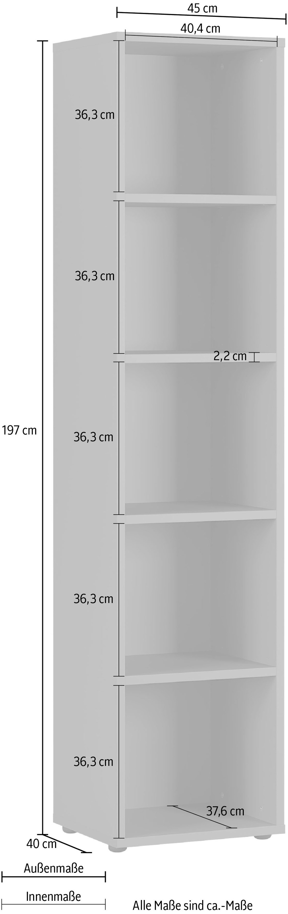 GERMANIA Étagère à dossiers »GW-Agenda Aktenregal« mit verstellbaren Einlegeböden, Breite 45 oder 80 cm, Made in Germany