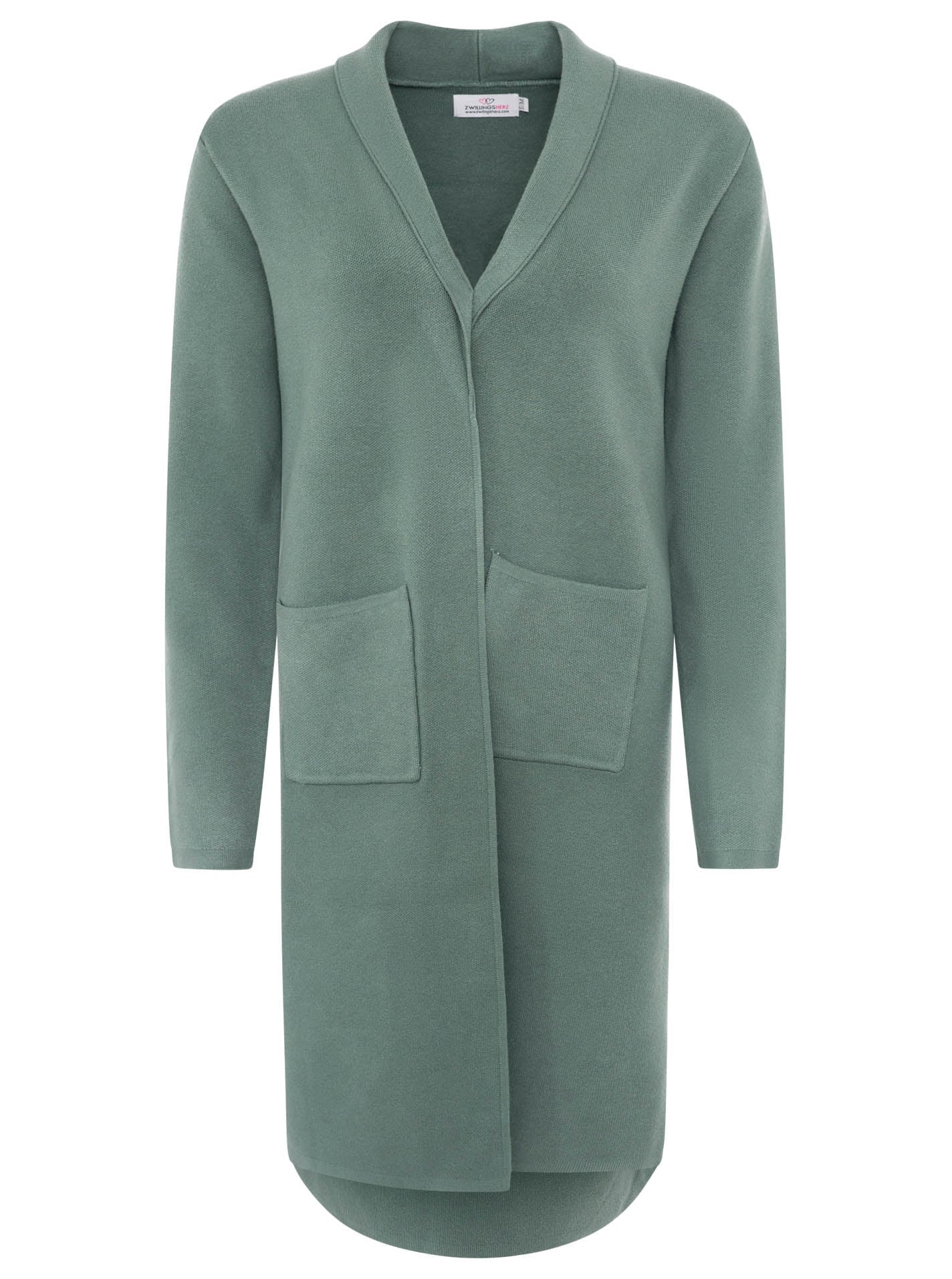 Zwillingsherz Cardigan »"Jessi"« mit Kragen, Langarm, aufgesetzte Taschen, ohne Verschluss, knielang