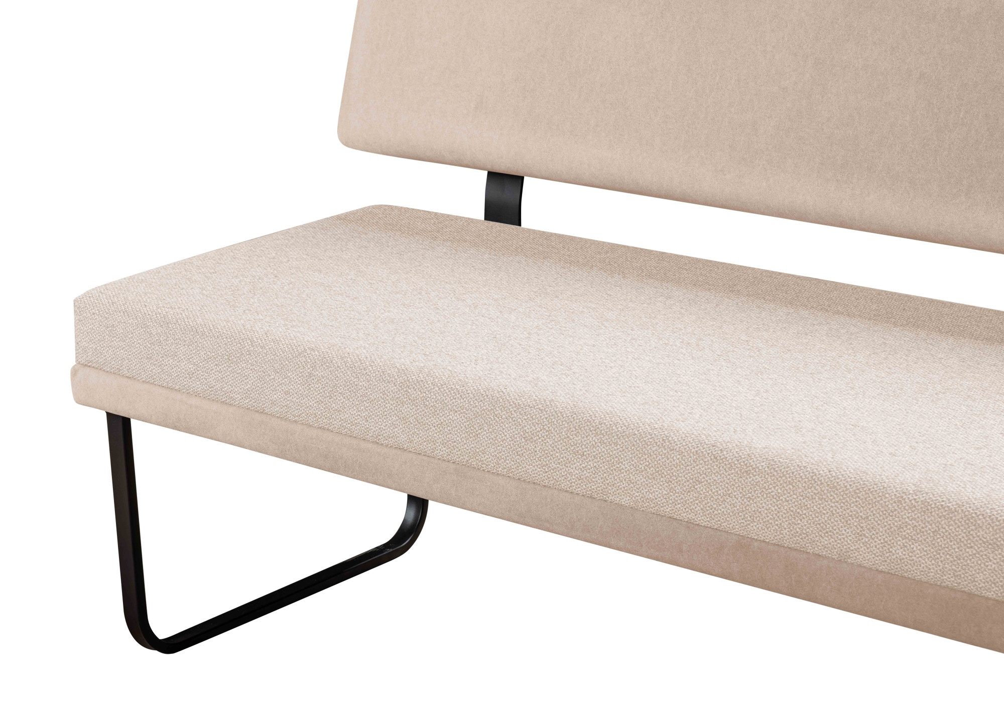 GOODproduct Banc »Gabi Esszimmerbank, Bank, Küchenbank, Polsterbank« Gestell aus matt-schwarzem Flachmetall, stabil, 2-Stoff-Design