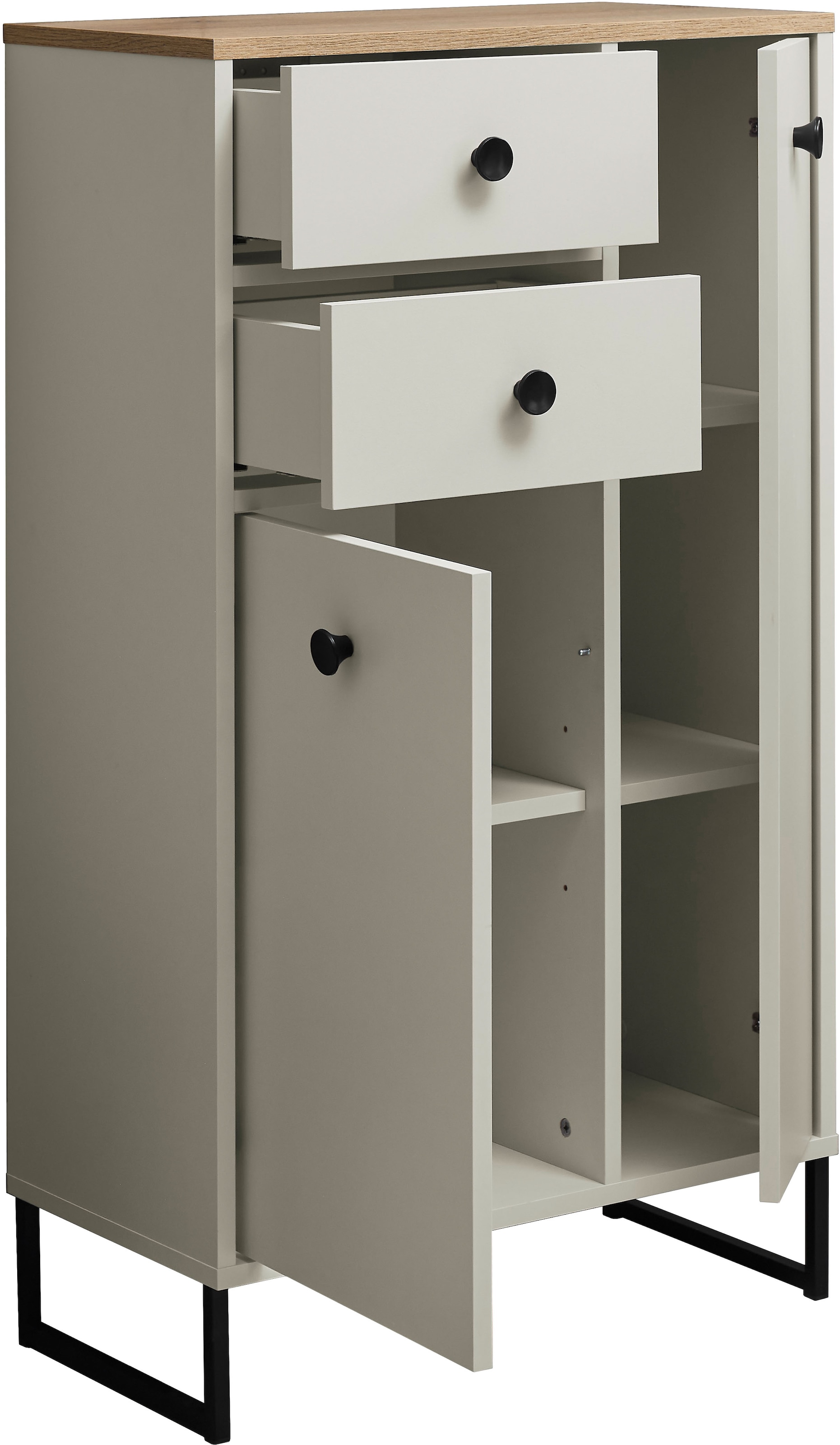 BASIC by Balculina Midischrank »Linea« 1 Stk. tlg. Breite 38cm, U-Profil Füsse, Unterflurauszug