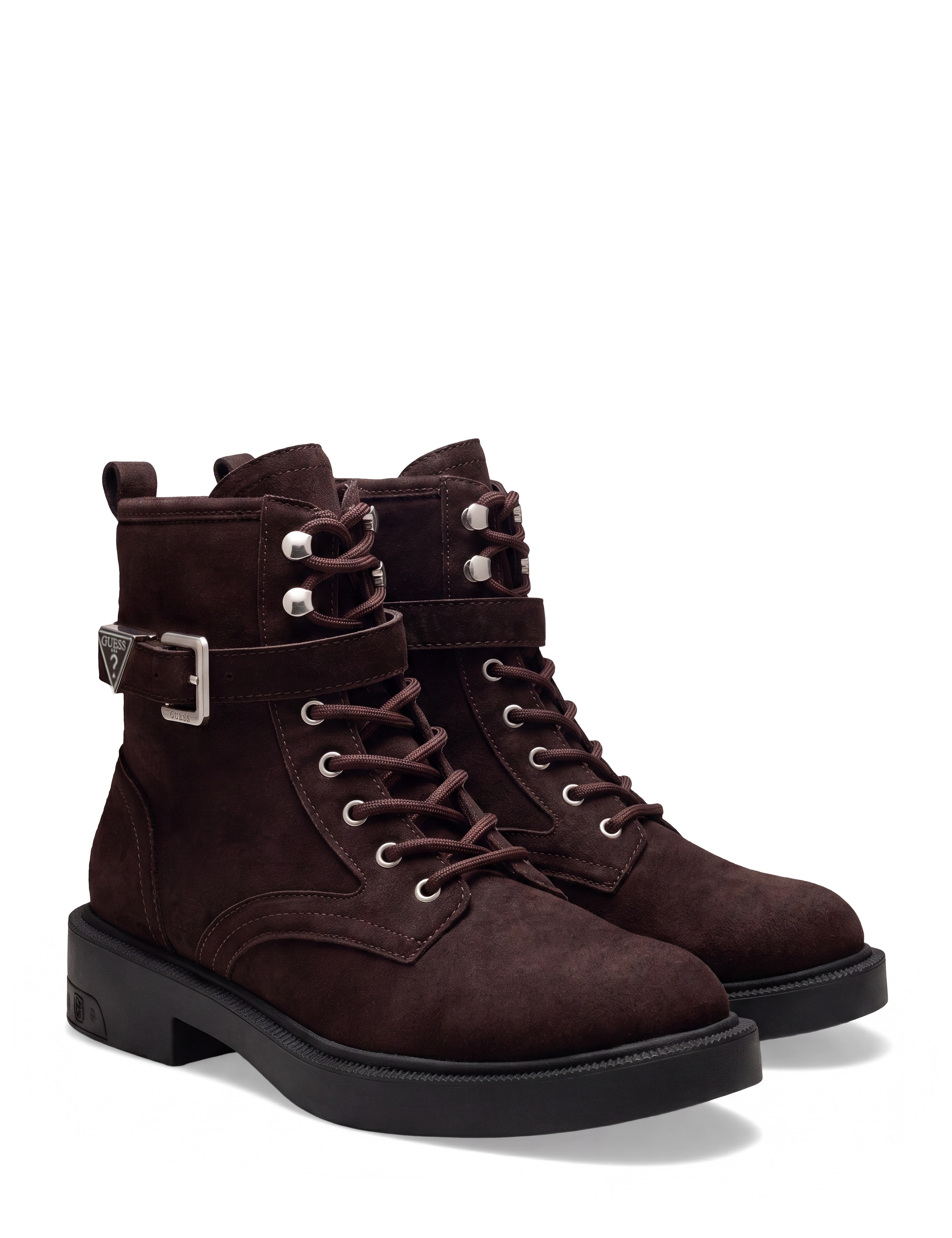 Guess Schnürstiefelette »FELLINI2«  Schnürboots, Herbst-Stiefelette mit Zierschnalle am Schaft