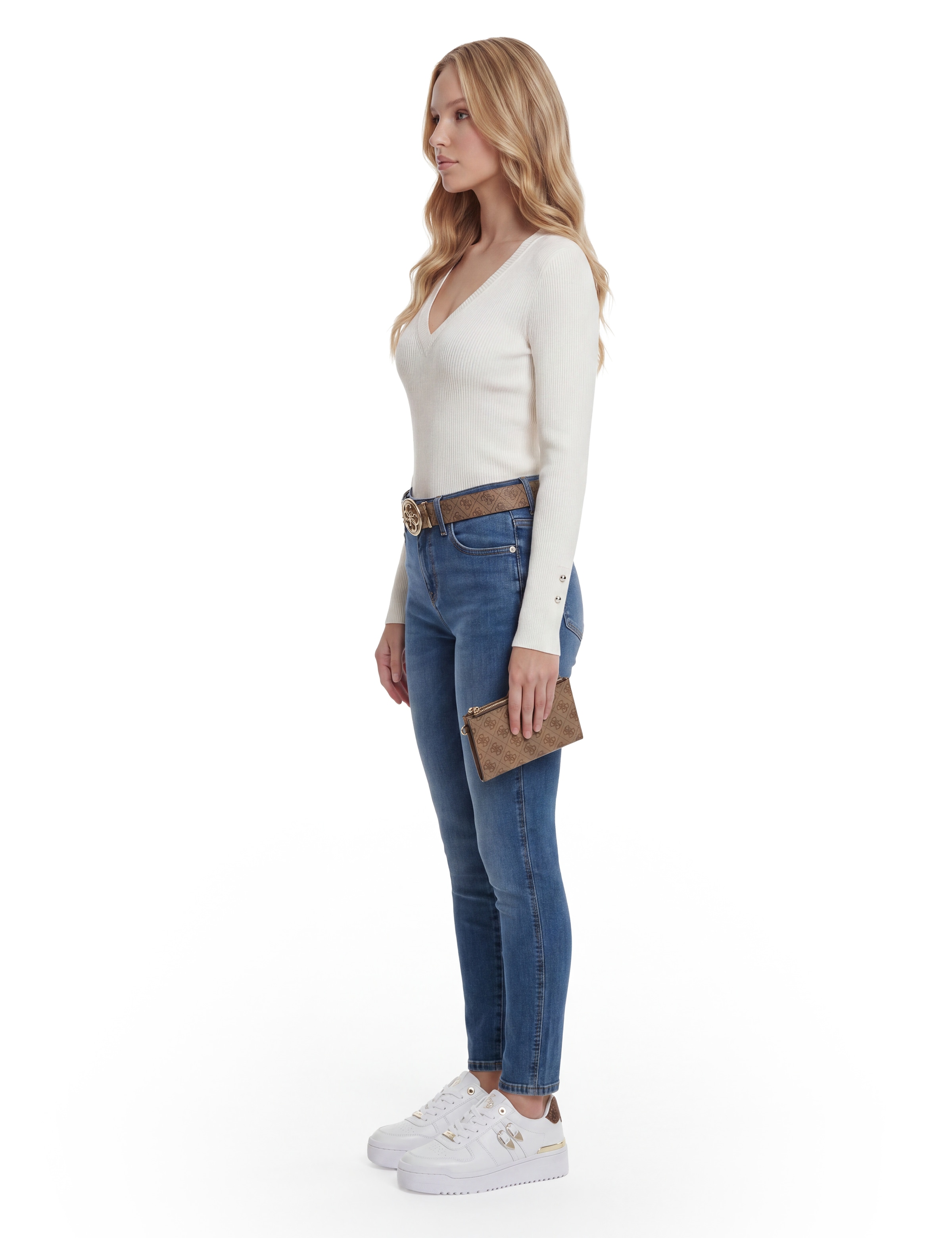 Guess Porte-monnaie »LAUREL II SLG DBL ZIP ORGNZR« Damen Geldbeutel, Portemonnaie mit zwei Zipperfächern