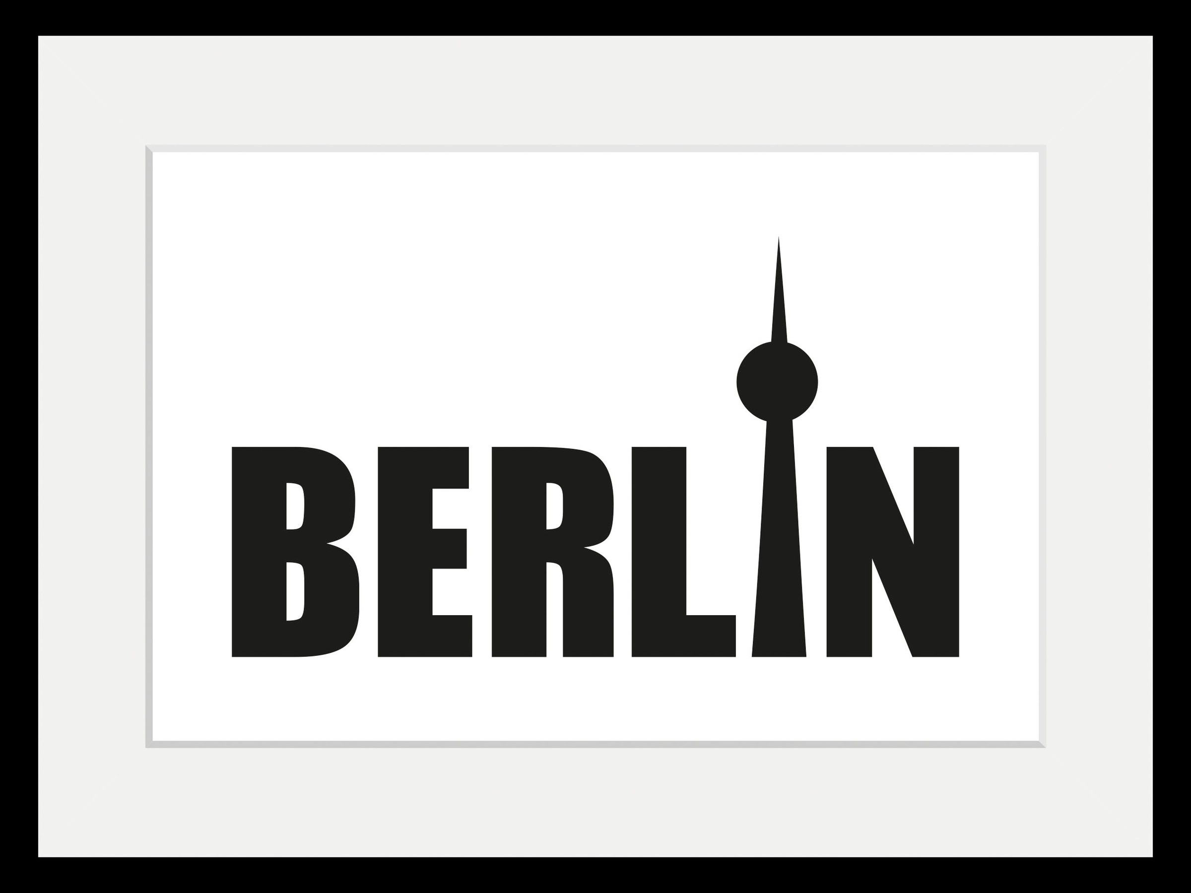 queence Bild »Berlin Tower« Berlin | Deutschland | Schriftzug | Schwarz-Weiss | Stadt | Städte 1 Stk. tlg. HD Premium Poster-Druck inkl. Holzrahmen