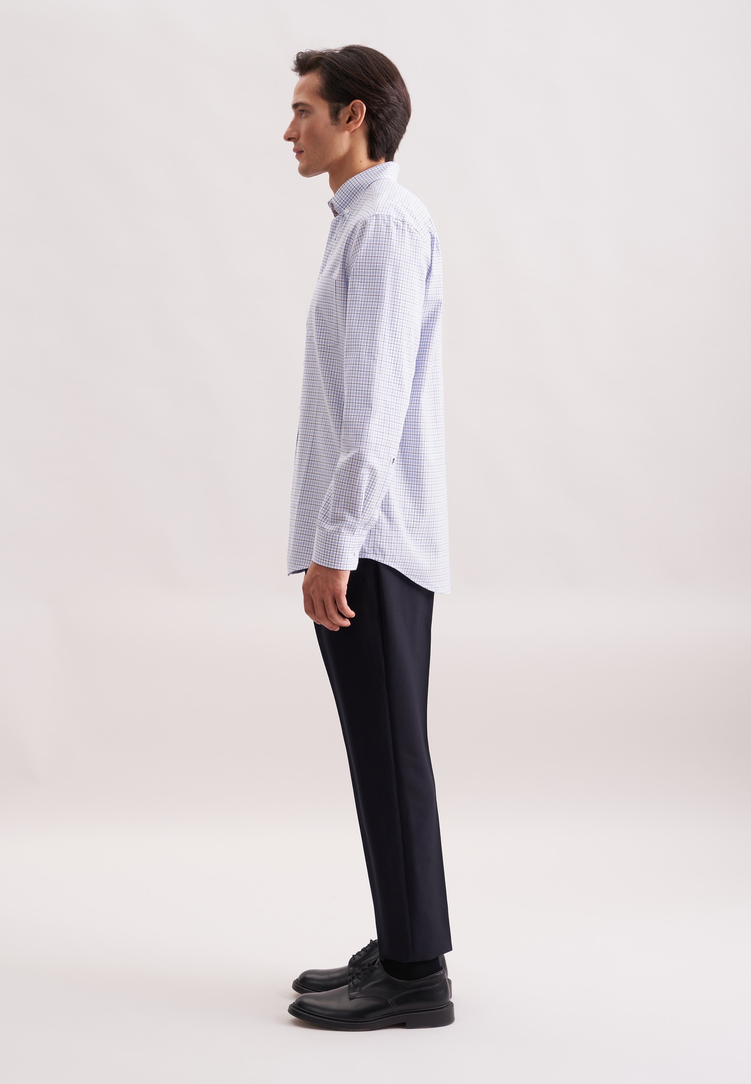 seidensticker Flanellhemd »Schwarze Rose« Regular 1/1 Button-Down-Kragen Karo