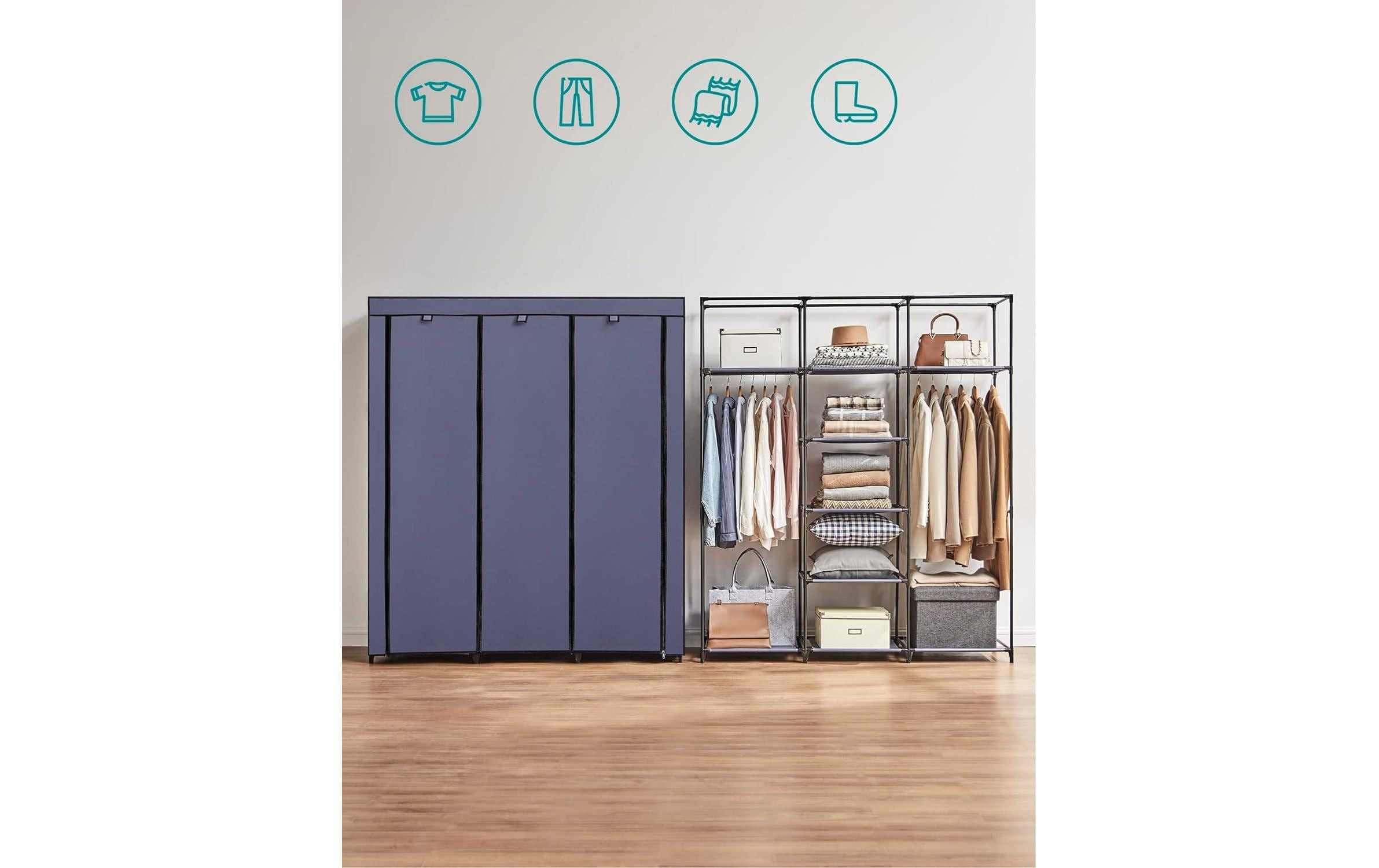 SONGMICS Stoffschrank »mit 3 hochrollbaren Türen 150 x 175 cm«