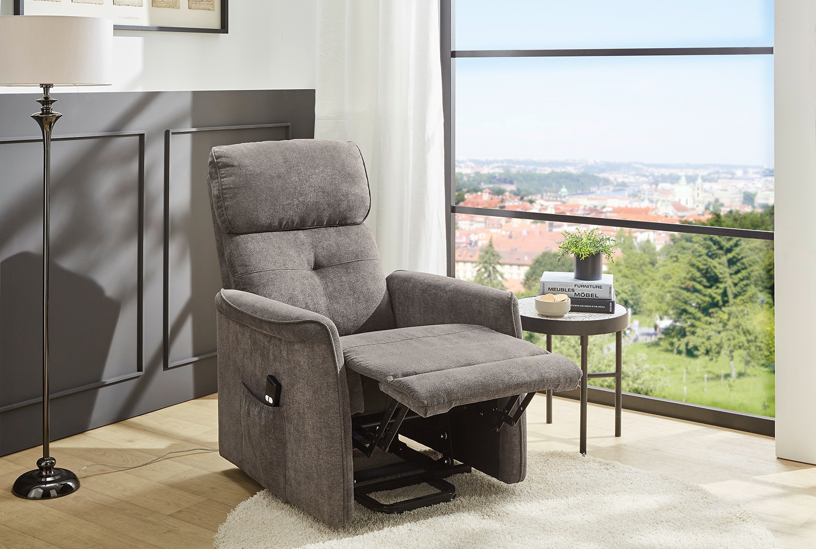Jockenhöfer Gruppe TV-Sessel »Denver, B: 80 cm, Sitzhöhe: 50 cm« elektr. Relaxfunktion, Aufstehhilfe, Heizfunktion & Massagefunktion