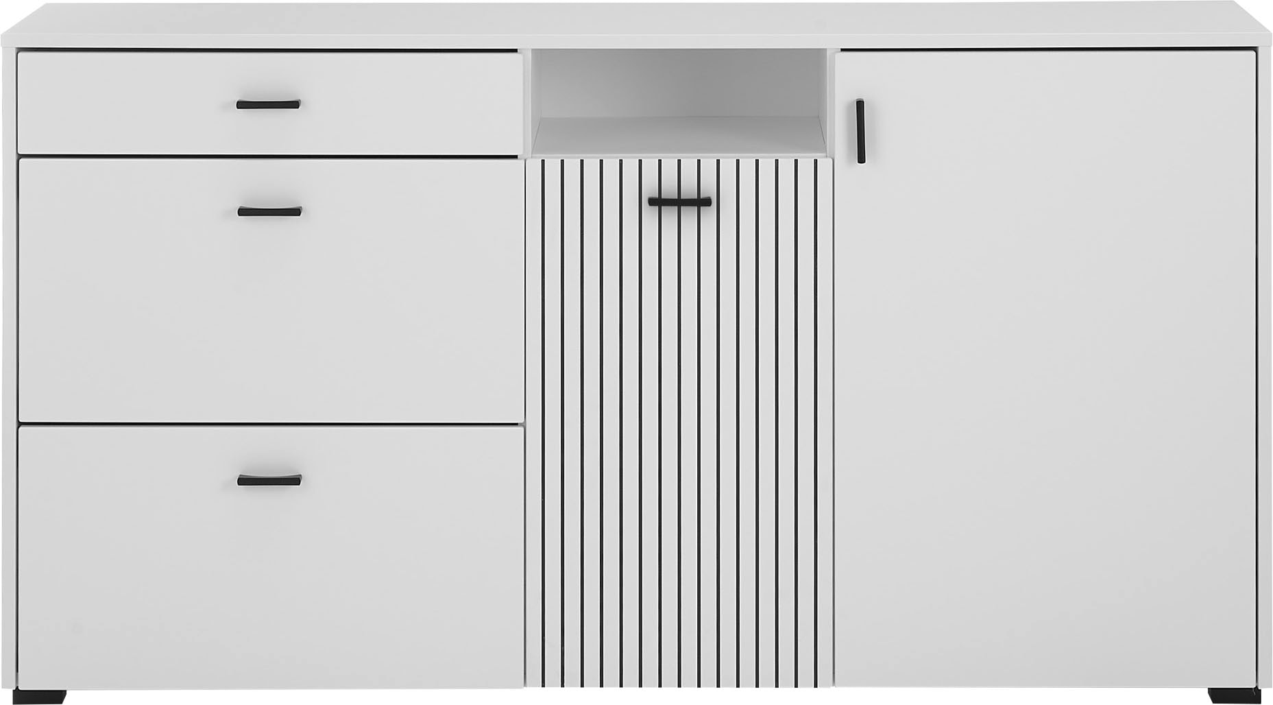 Home affaire Sideboard »Hudson« in moderner Trendfarbe, Griffe aus Metall (Schwarz), Breite 150 cm