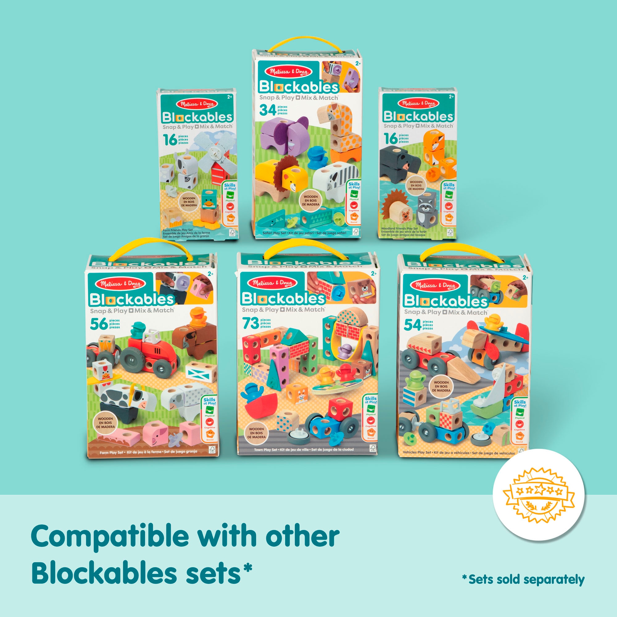 Spin Master Briques de jeu »Melissa & Doug Blockables Fahrzeuge«