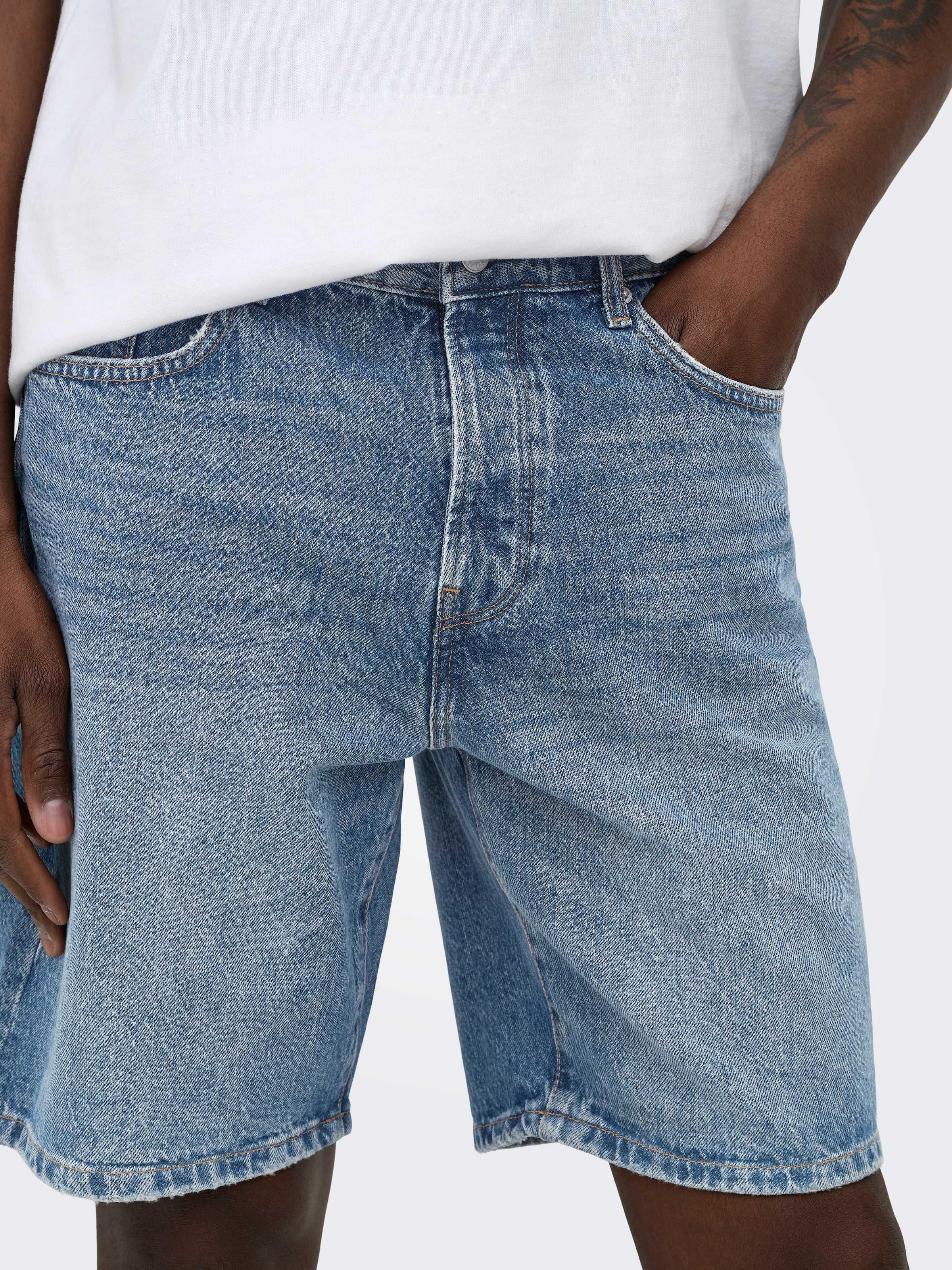 ONLY & SONS Short en jean »ONSEDGE MB GREEN 3227 TAI DNM SHORTS« coton, coupe droite