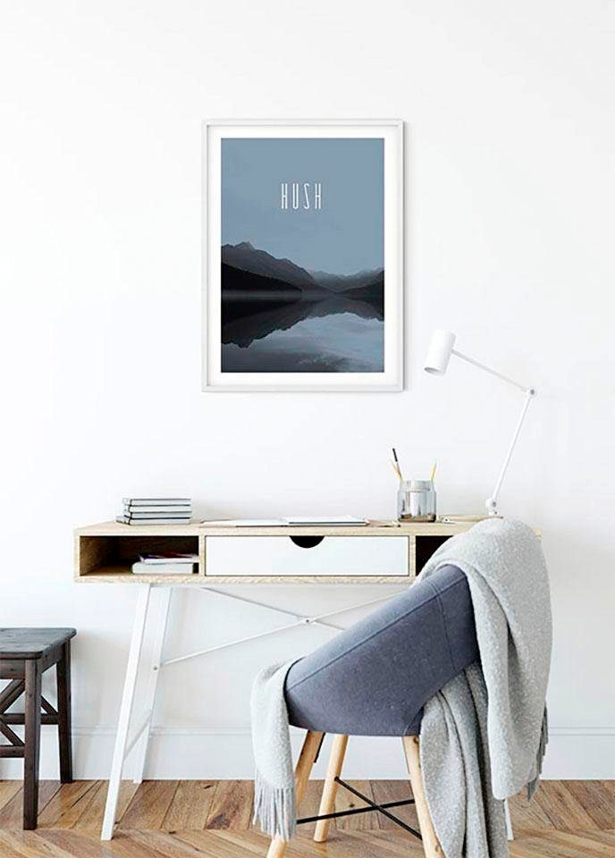 Komar Image »Word Lake Hush Steel« 1 cuis tlg. Wandbild zur Dekoration - ohne Rahmen