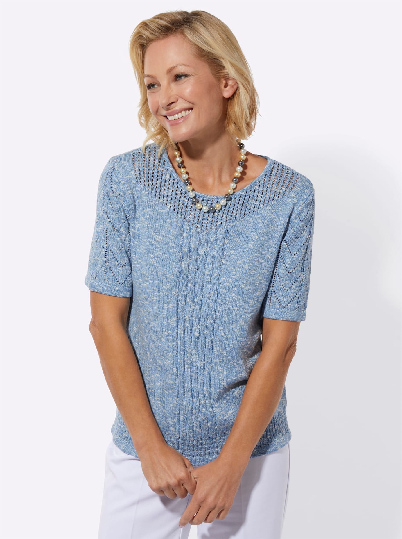 Classic Pull à col rond »Ajour-Pullover«