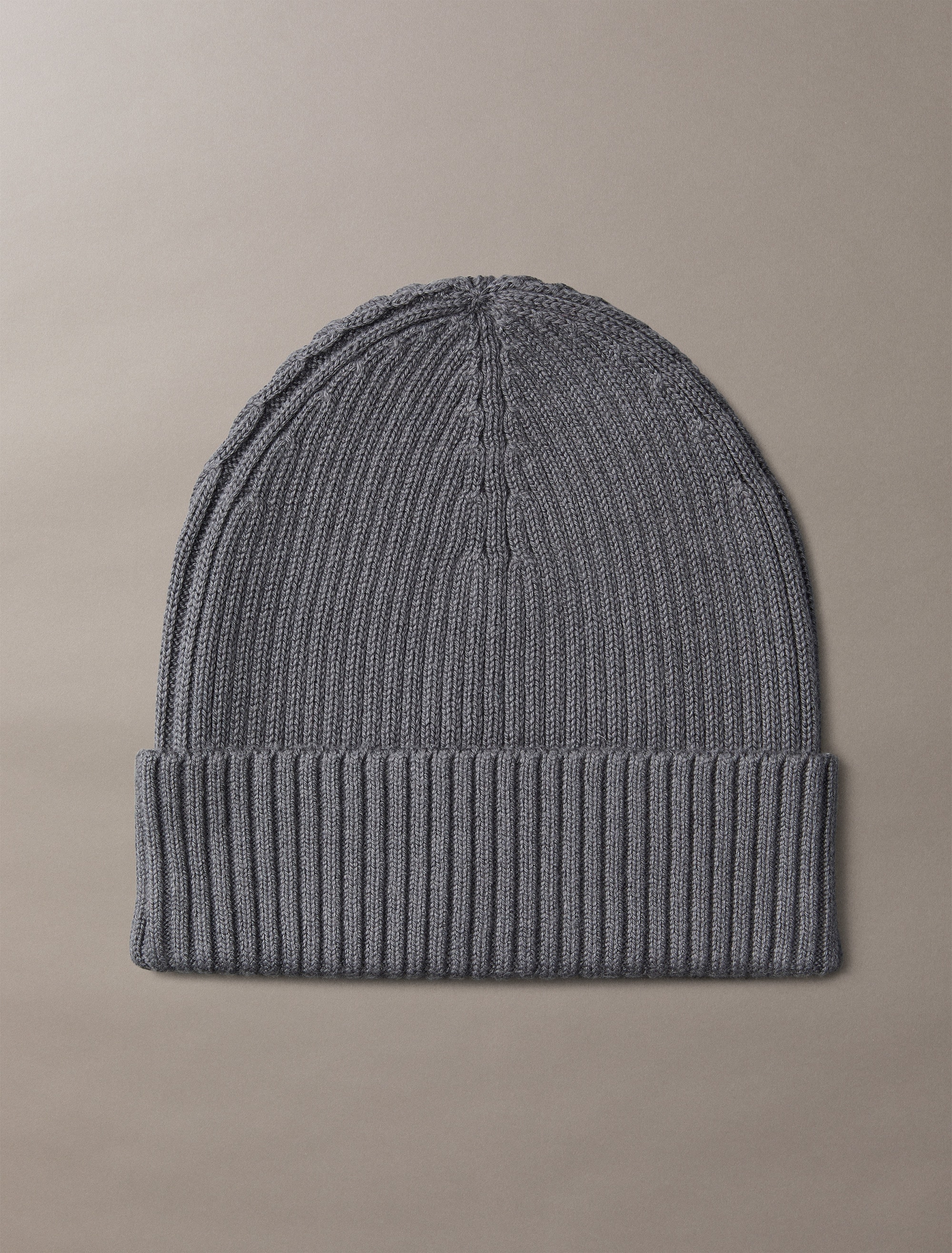 Calvin Klein Bonnet tricoté »PATCH CHUNKY RIB COTTON BEANIE« mit Markenlogo