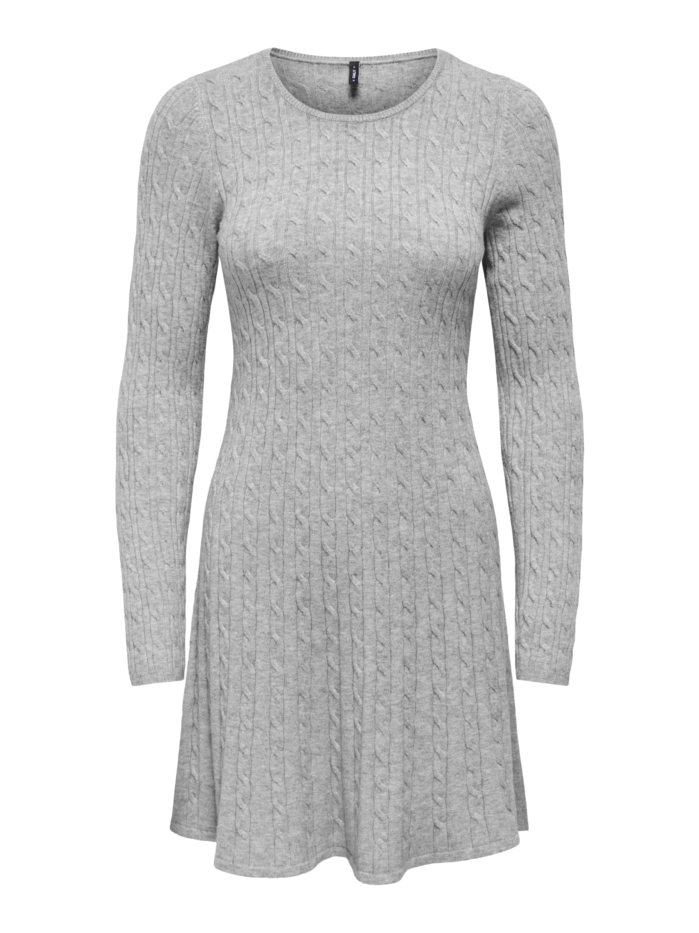 ONLY Robe en tricot »ONLIBI LS O-NECK CABLE DRESS CC KNT« mélange viscose, coupe régulière