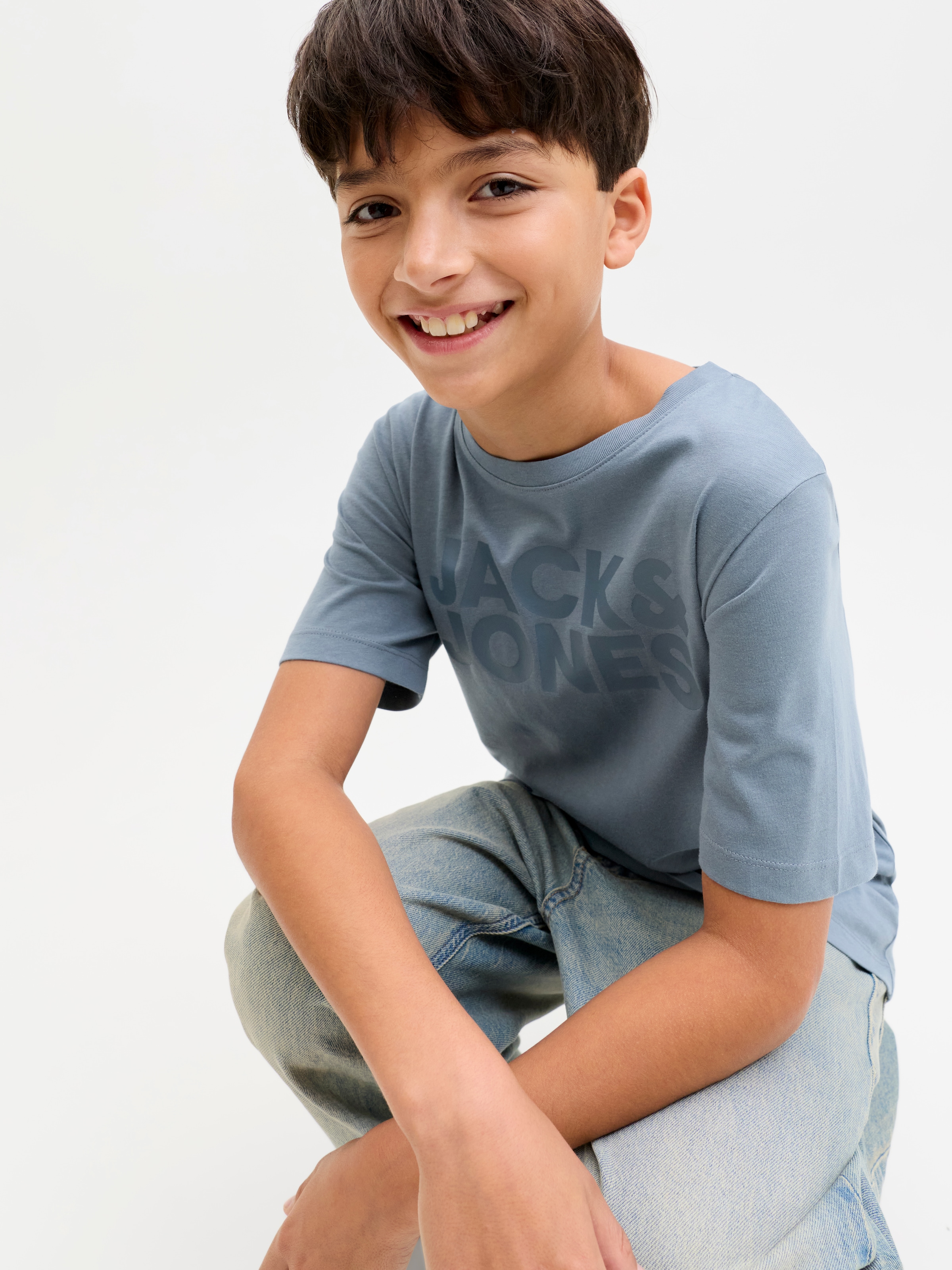 Jack & Jones Junior Shirt à col rond »JJECORP stylisch, atmungsaktiv, pflegeleicht« bedruckt, casual, regular fit, Jersey, Rundhals