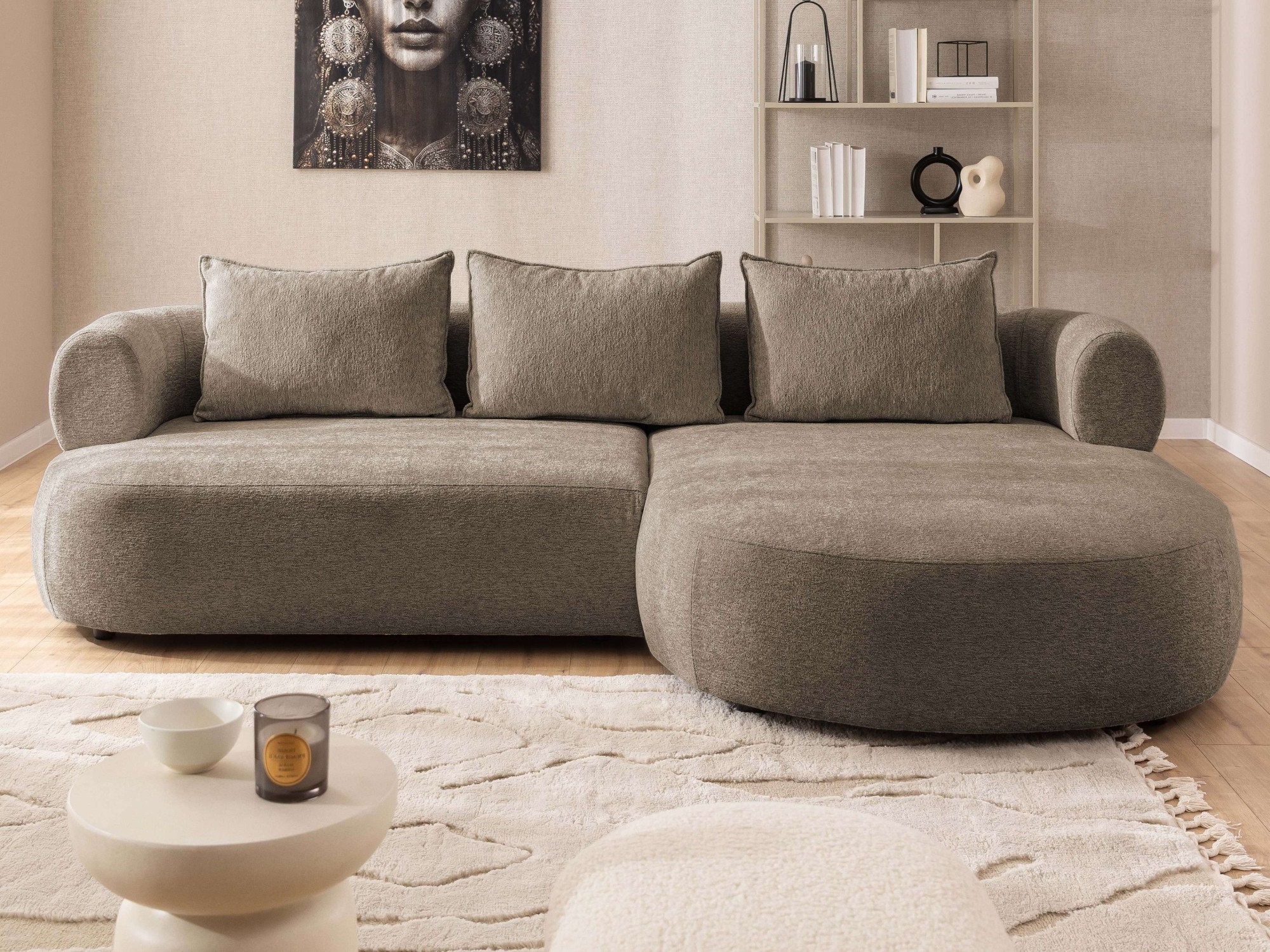 Home affaire Ecksofa »LUSSAC L-Form Design-Sofa mit Zierkissen, Masse B/T/H: 257/159/78 cm« hoher Sitzkomfort und modernes Design, Sofa ohne Bettfunktion