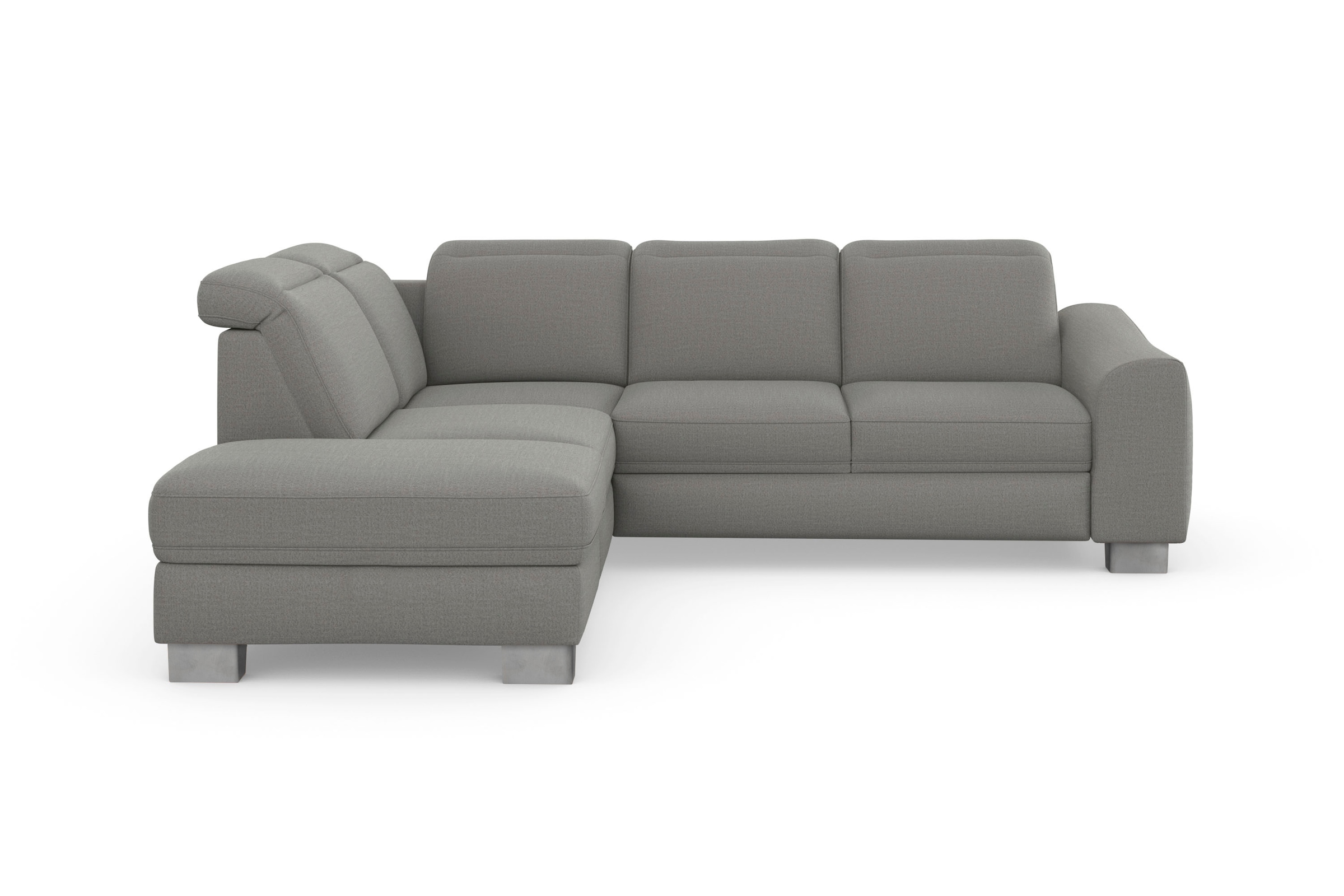 sit&more Ecksofa »Dundee L-Form« mit Federkern und Edelstahlfüssen, wahlweise mit Kopfteilverstellung
