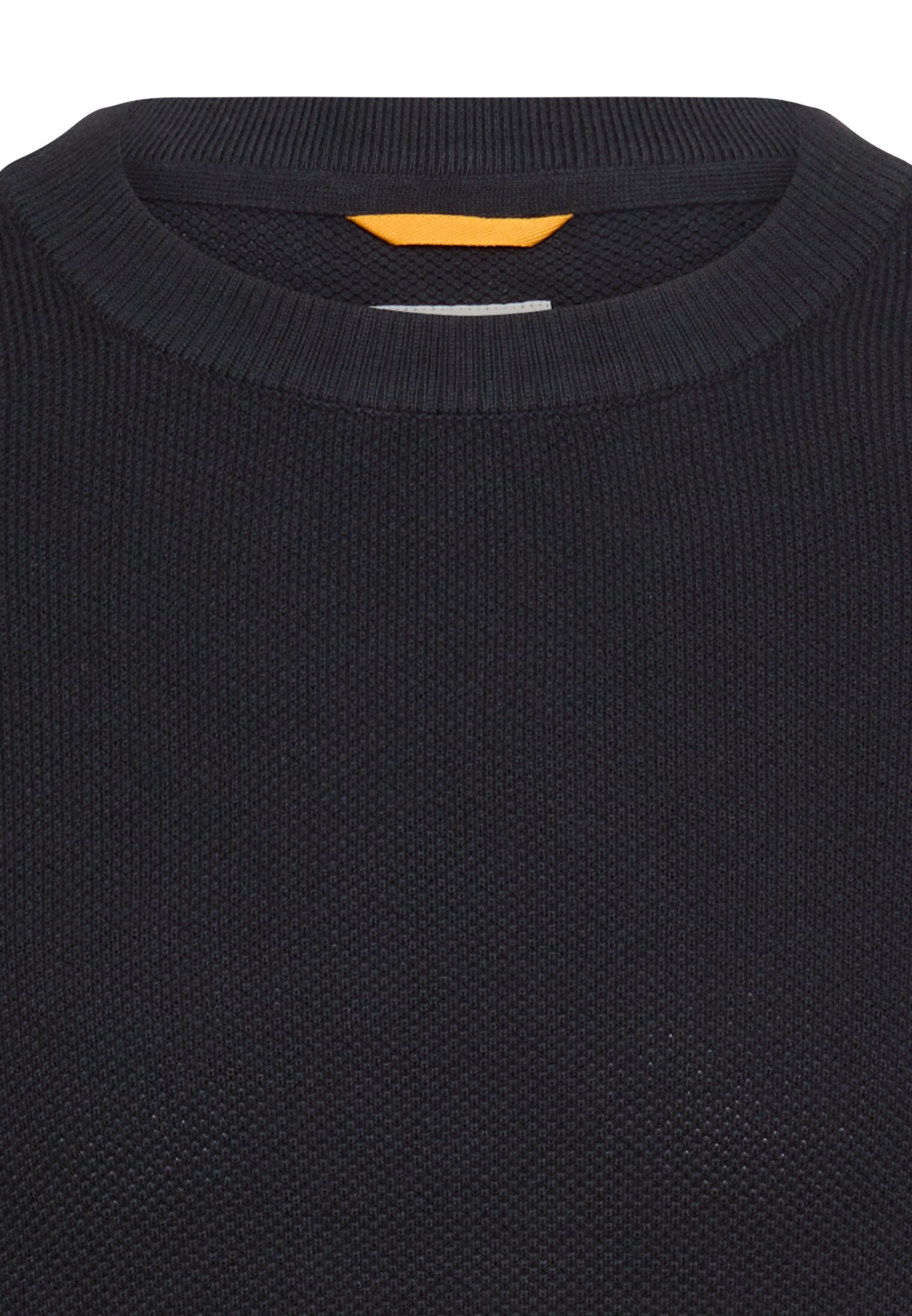 camel active Pull en tricot unifarben und aus reiner Baumwolle