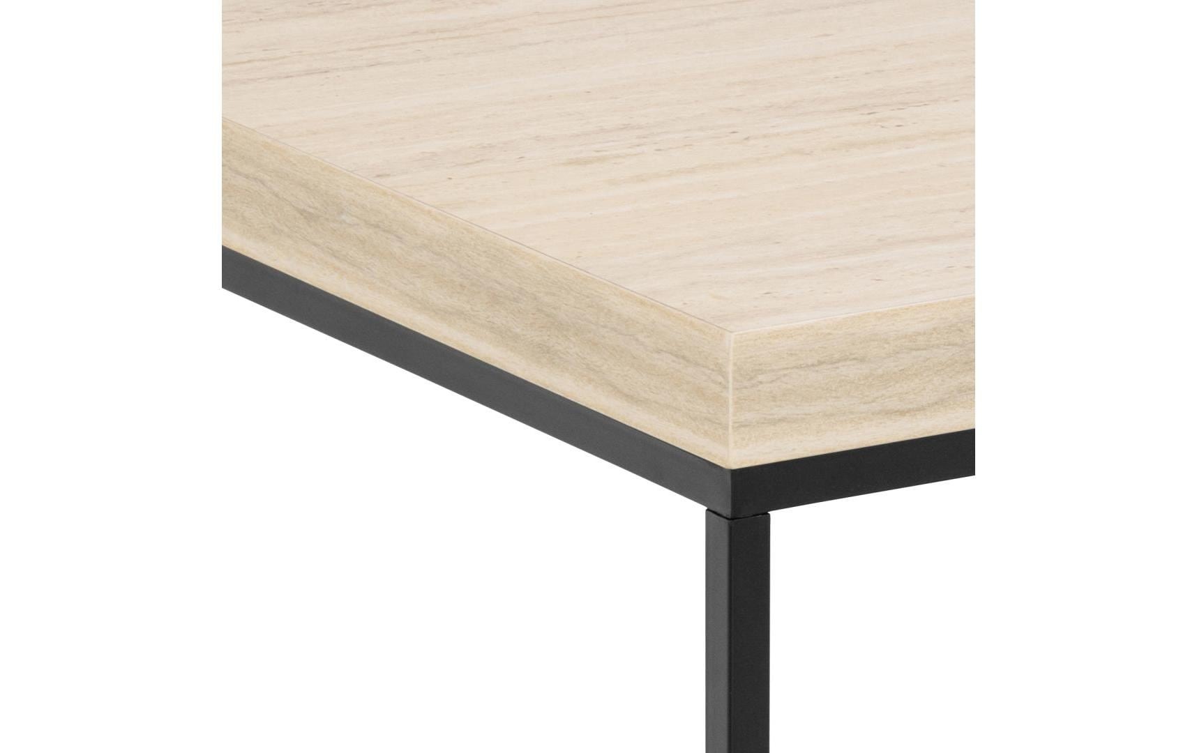 AC Design Table basse »Barossa Wohnzimmertisch, Beistelltisch, Quadratisch, Sofatisch,« Steinoptik, schwarze Stahlbeine, in weiteren Variationen, B: 40 cm